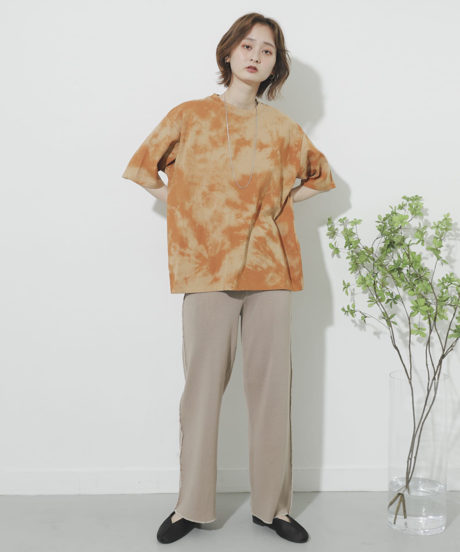 カラーリンキングニットパンツ BEIGE One