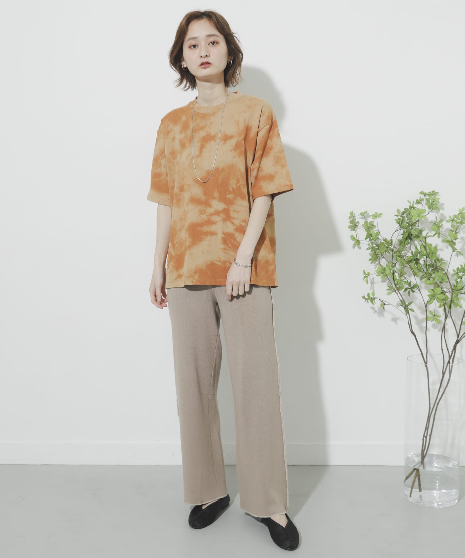 カラーリンキングニットパンツ BEIGE One