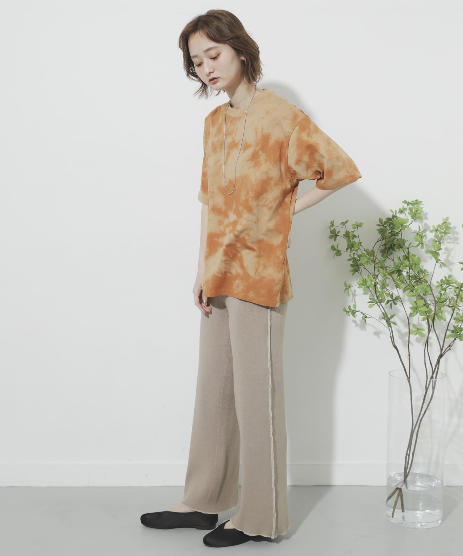 カラーリンキングニットパンツ BEIGE One