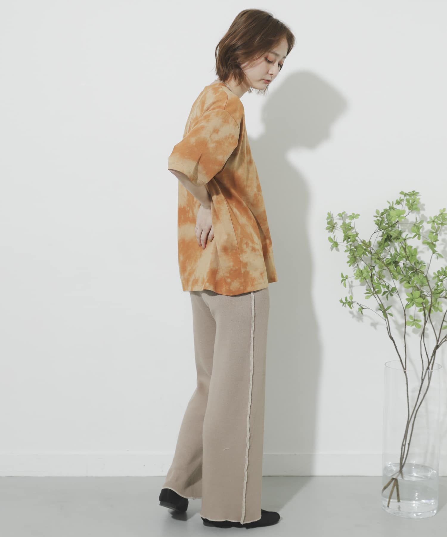 カラーリンキングニットパンツ BEIGE One