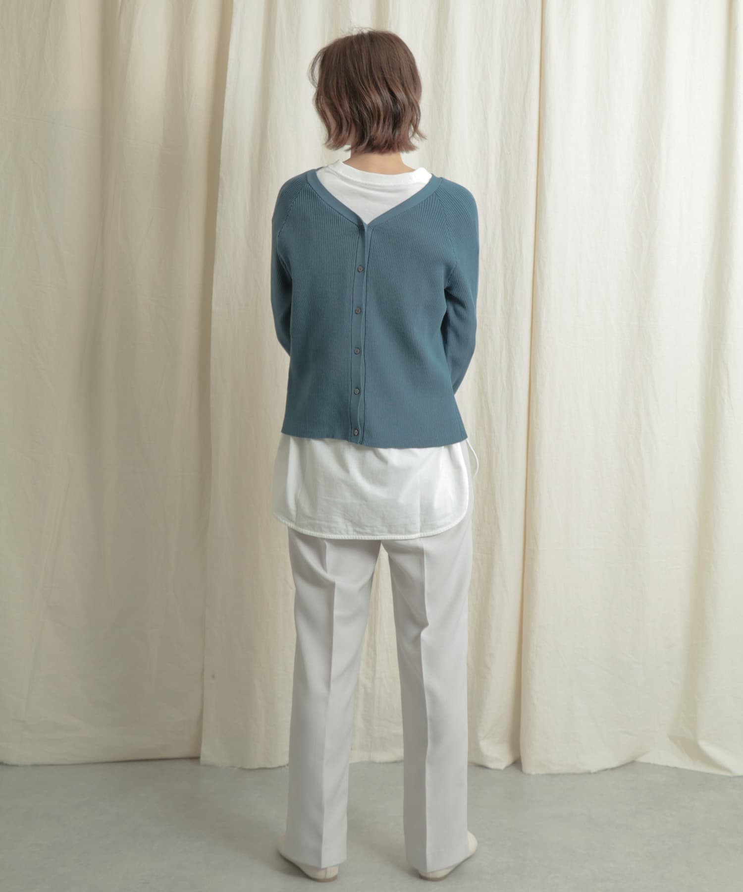 リネンライクスリットパンツ GREIGE M