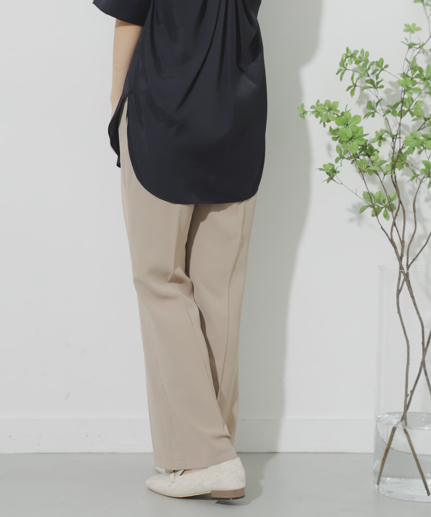 ジョーゼットフレアパンツ BEIGE M