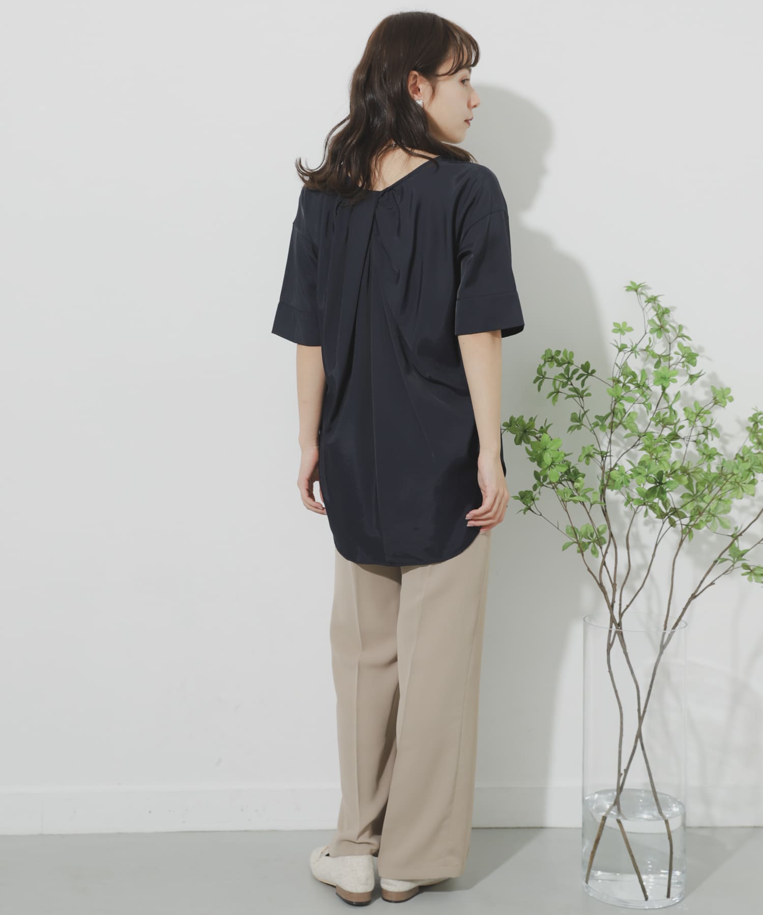 ジョーゼットフレアパンツ BEIGE S
