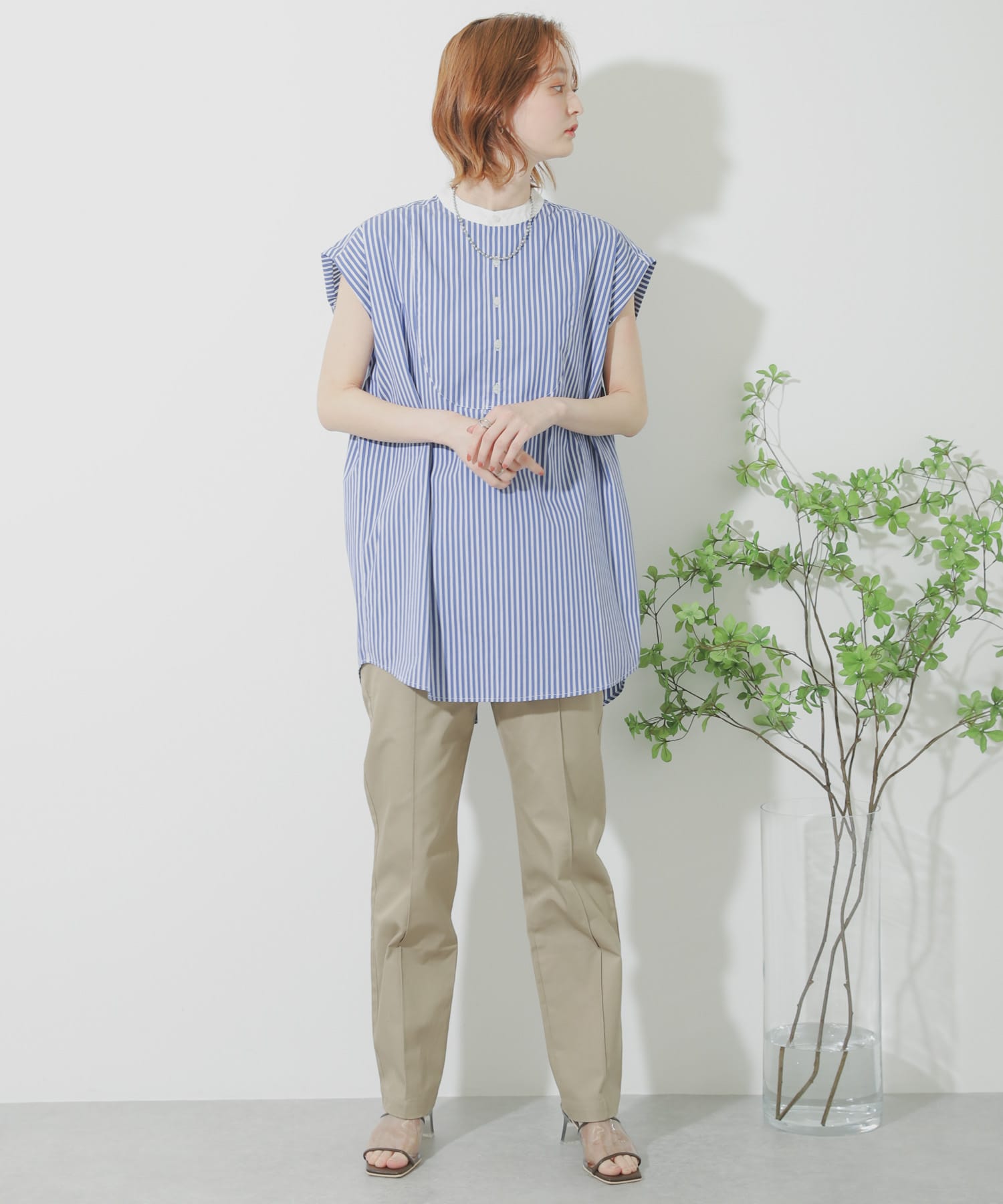ストレートチノパンツ BEIGE S