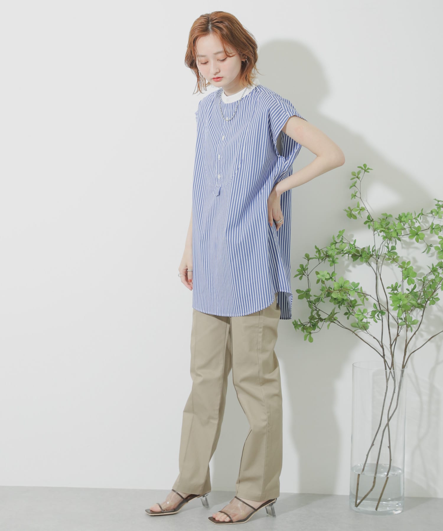 ストレートチノパンツ BEIGE S