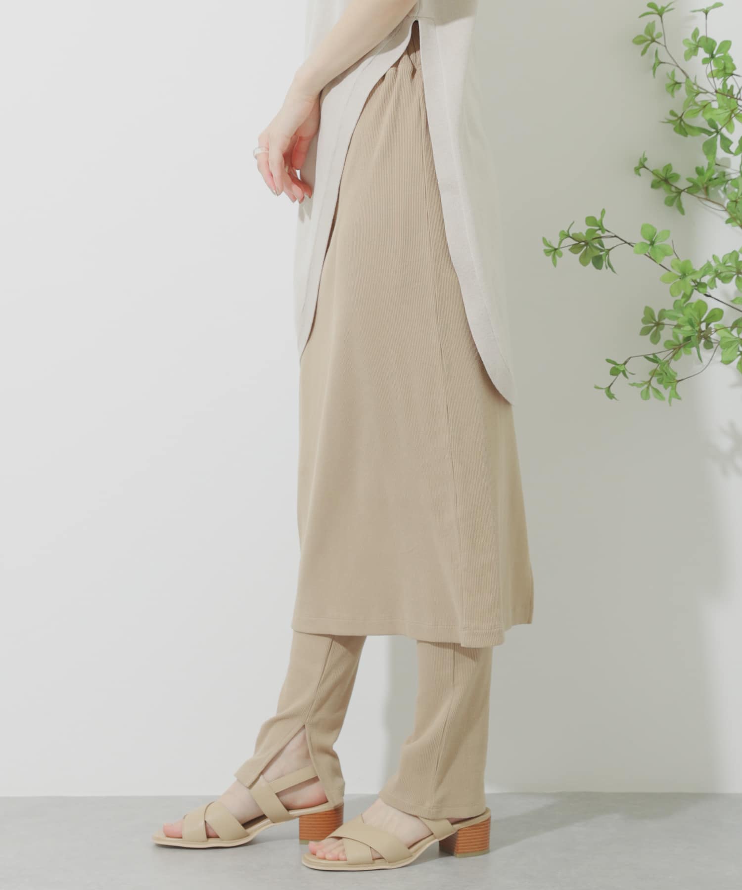 カットスカートレギンス BEIGE one