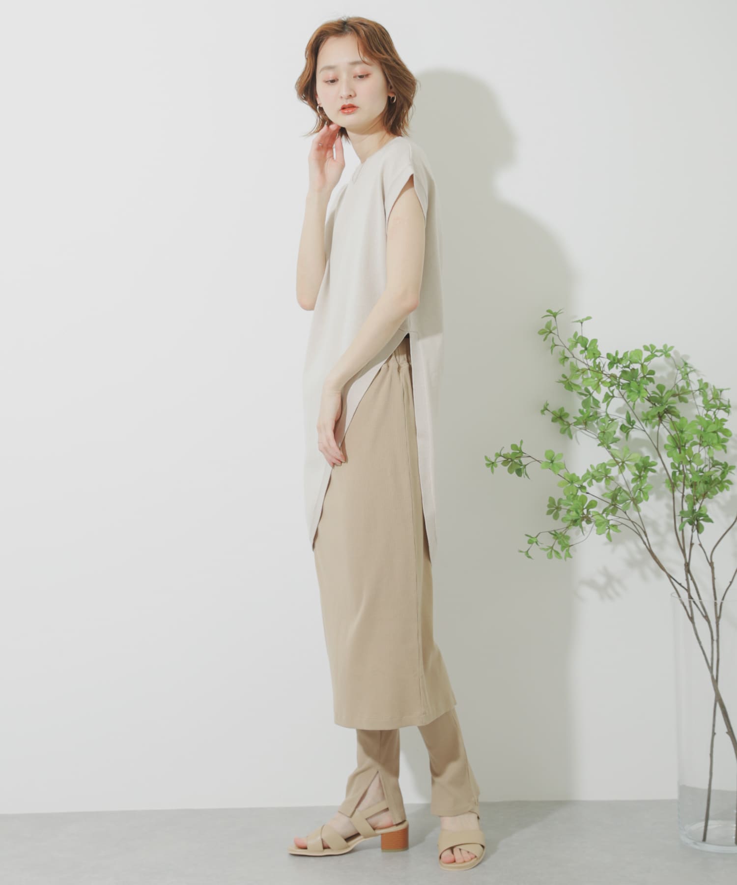 カットスカートレギンス BEIGE one