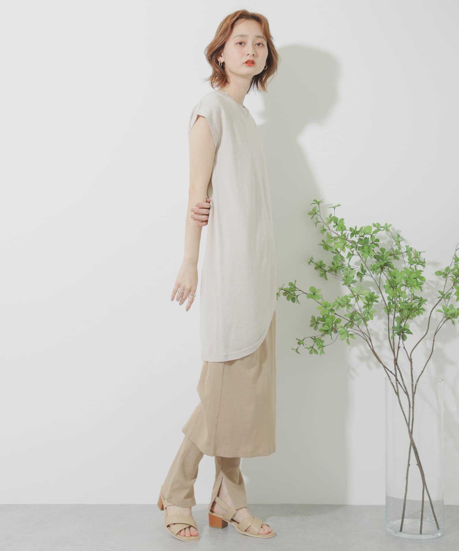 カットスカートレギンス BEIGE one