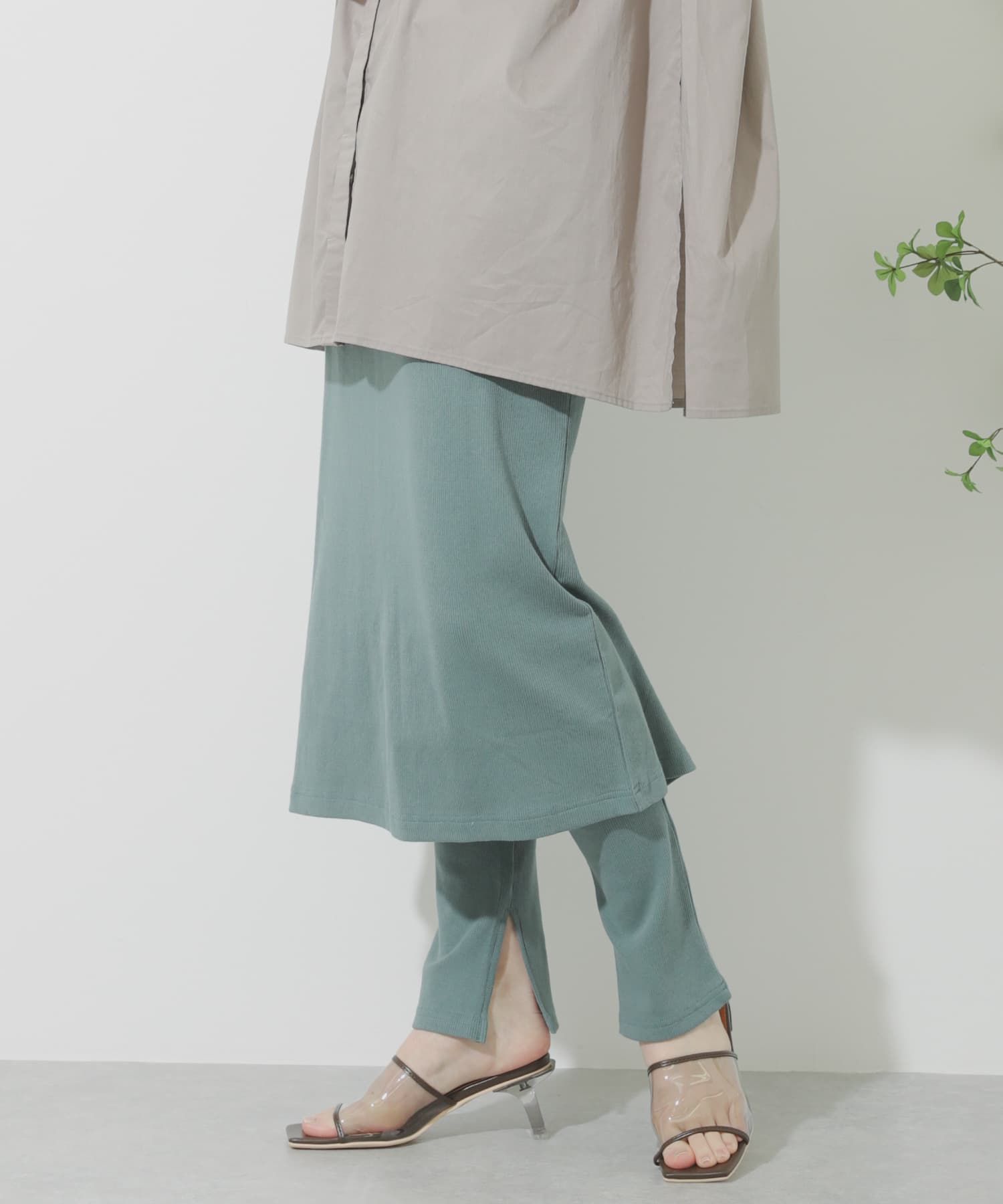 カットスカートレギンス GREEN one