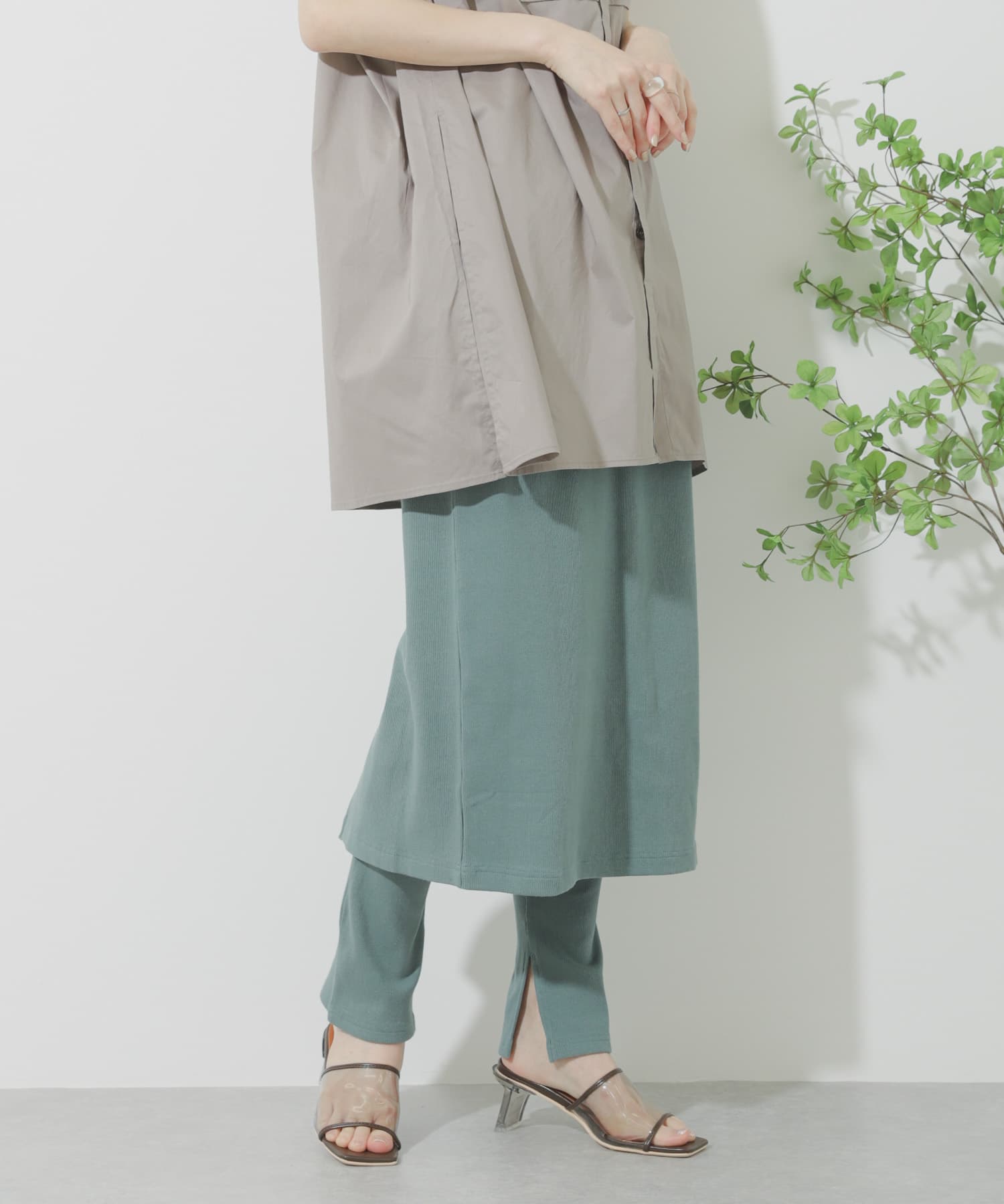 カットスカートレギンス GREEN one