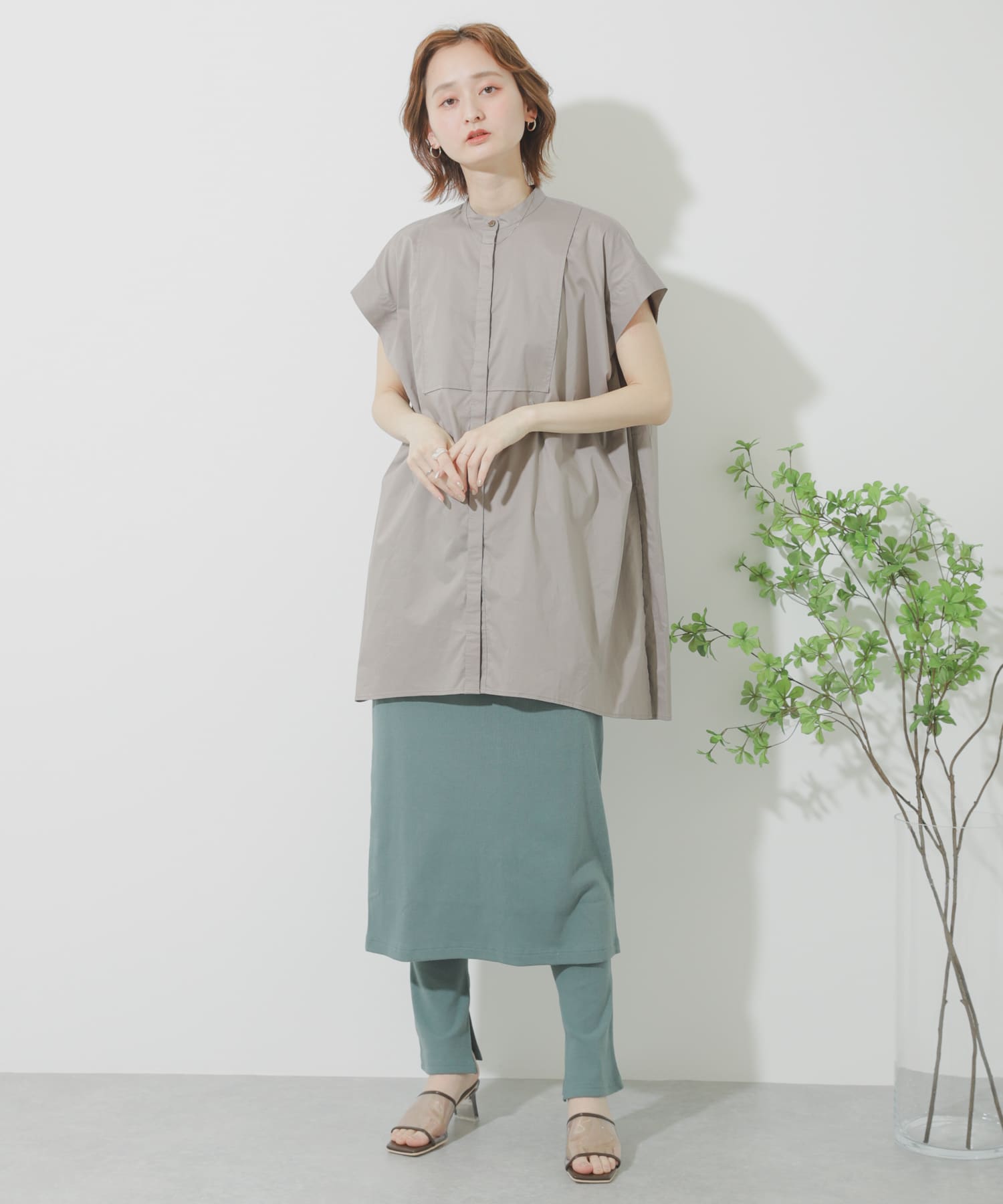 カットスカートレギンス GREEN one