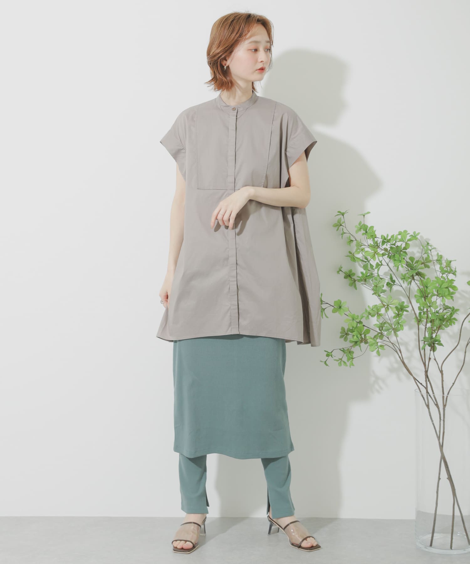 カットスカートレギンス GREEN one