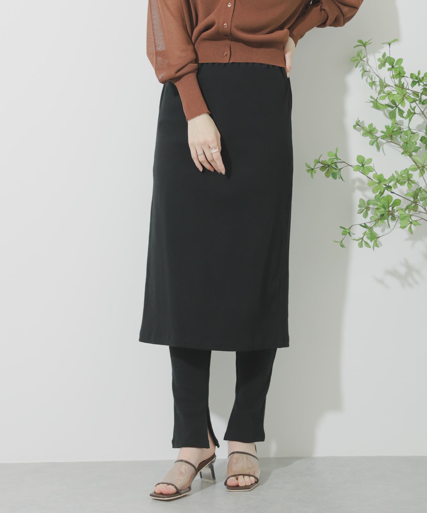 カットスカートレギンス BLACK one