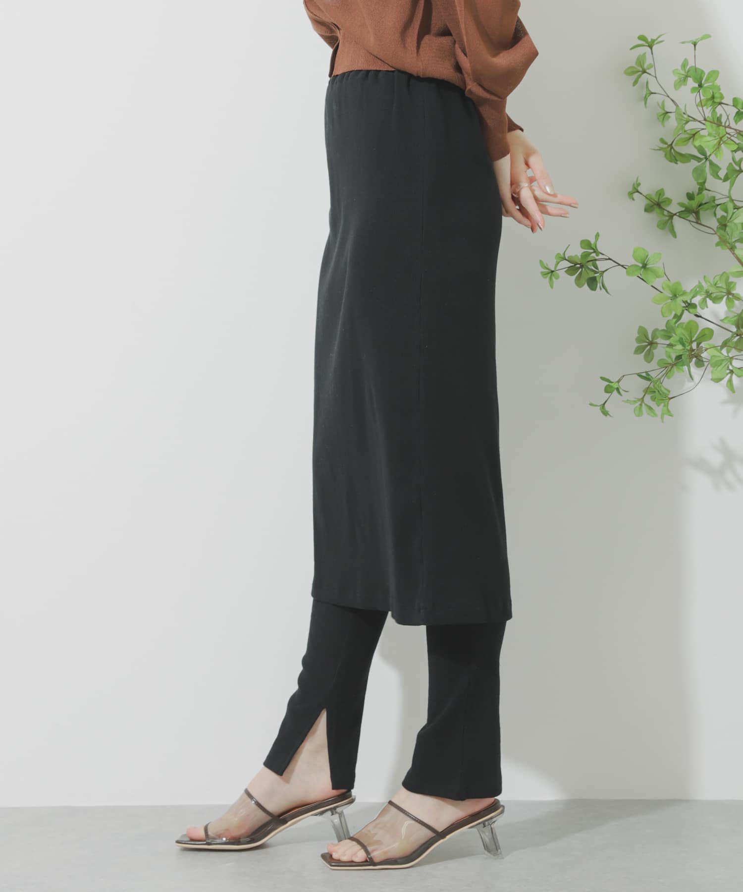 カットスカートレギンス BLACK one