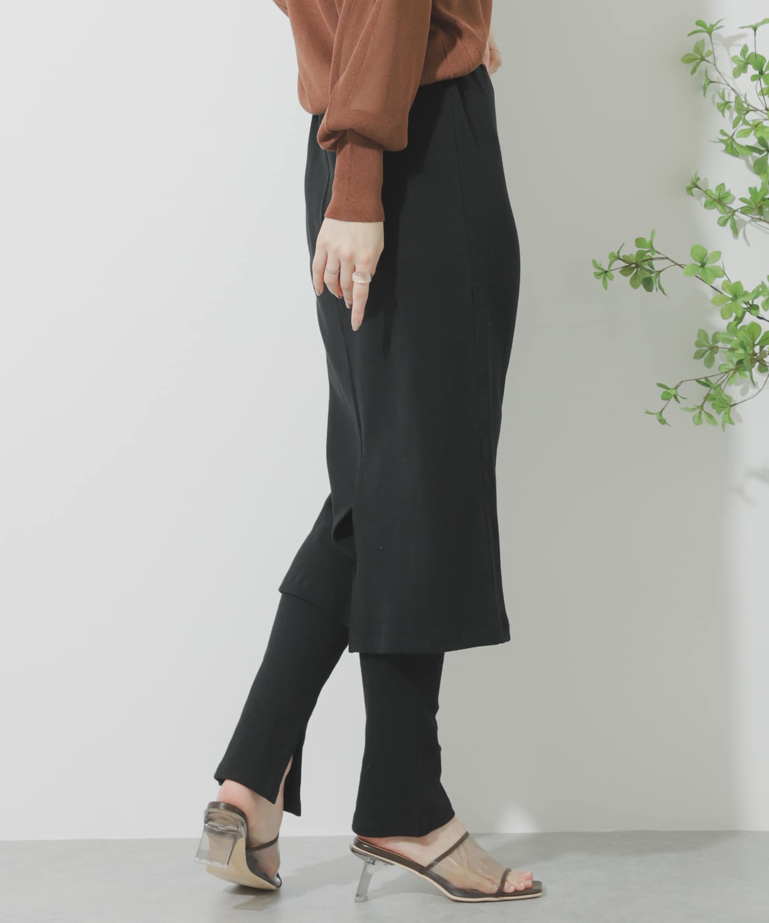 カットスカートレギンス BLACK one