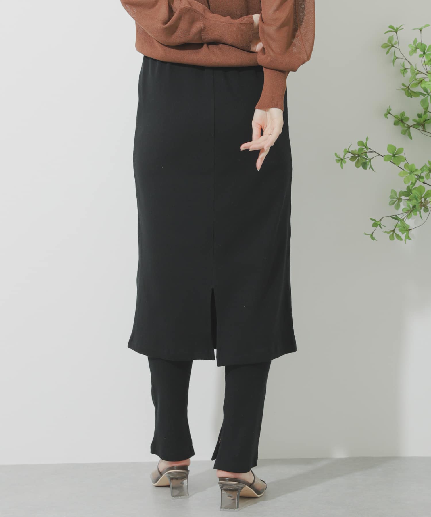 カットスカートレギンス BLACK one