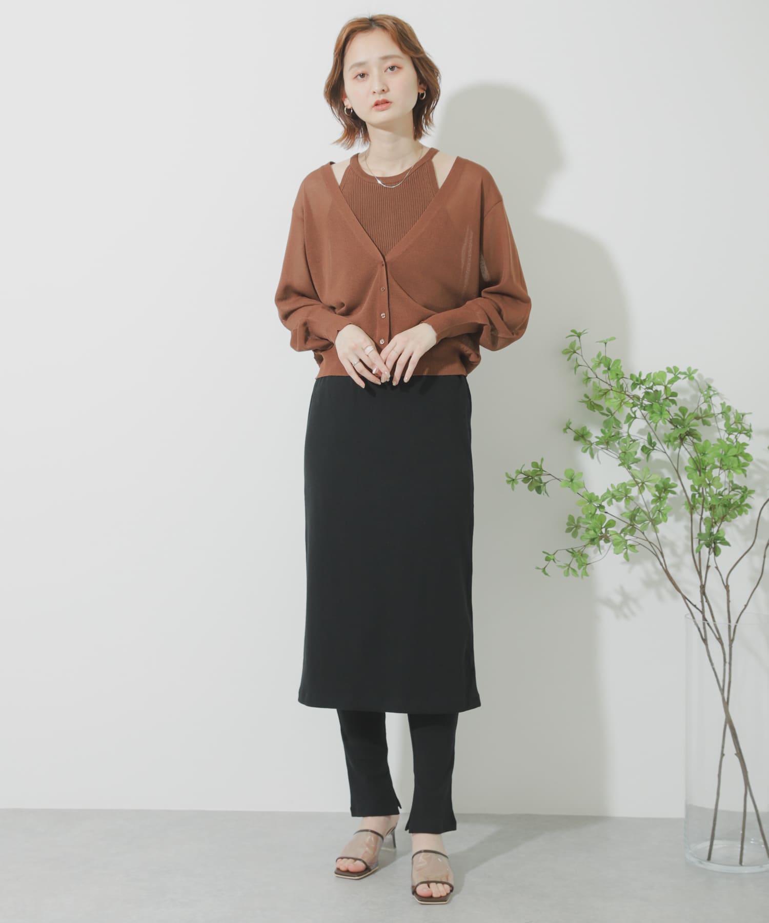 カットスカートレギンス BLACK one