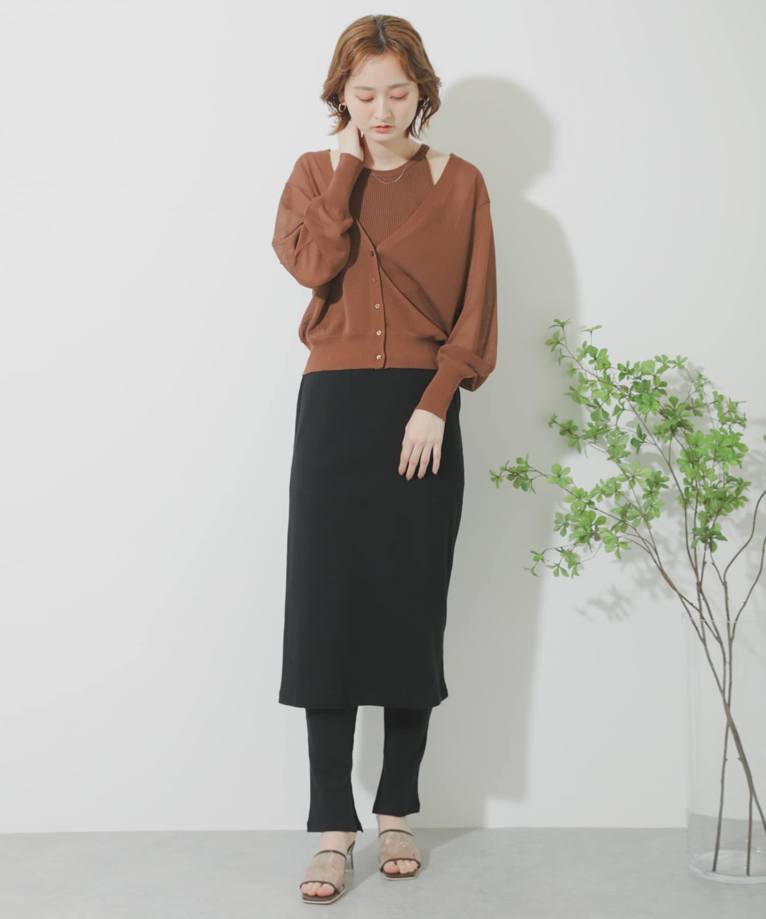 カットスカートレギンス BLACK one