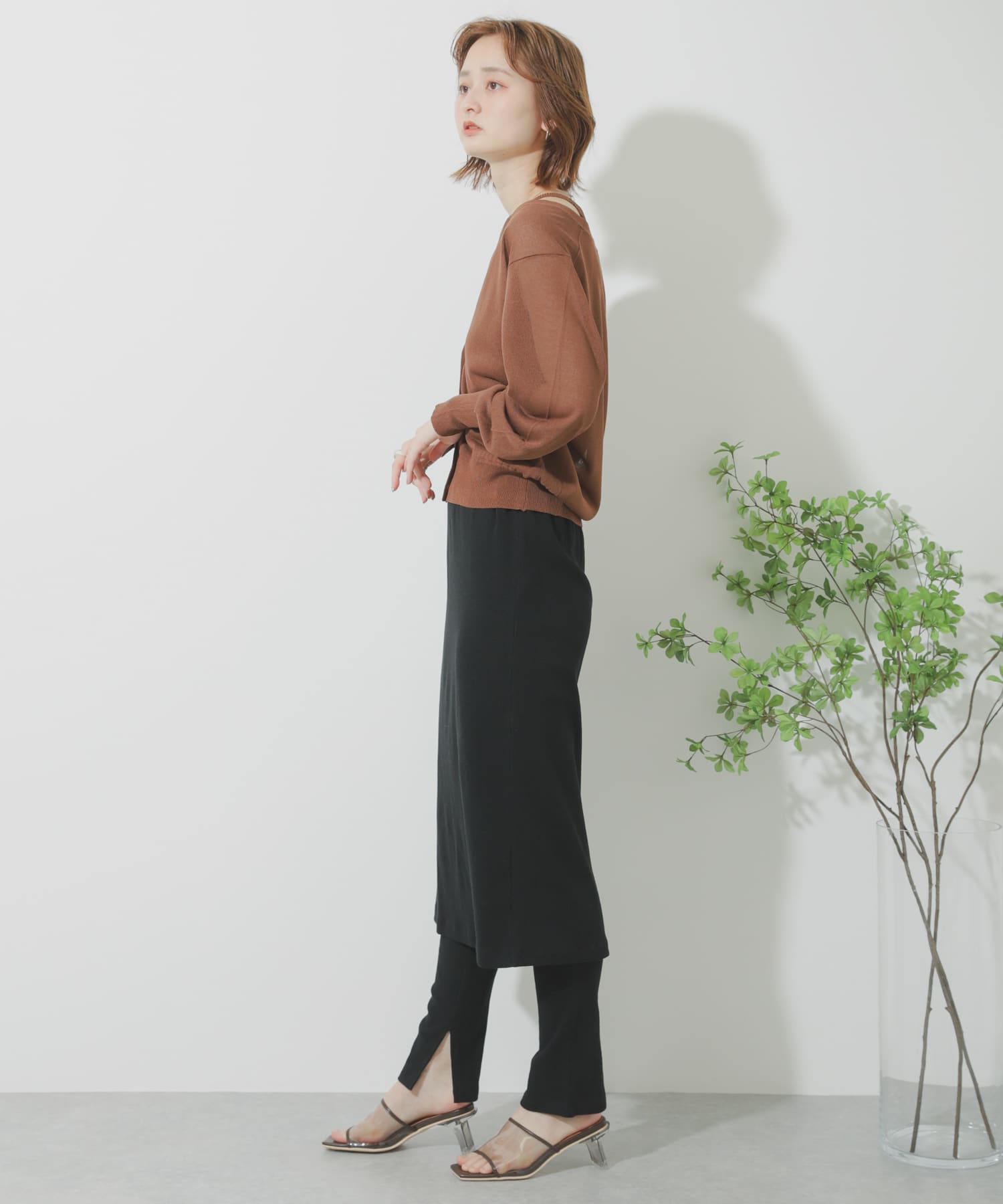 カットスカートレギンス BLACK one