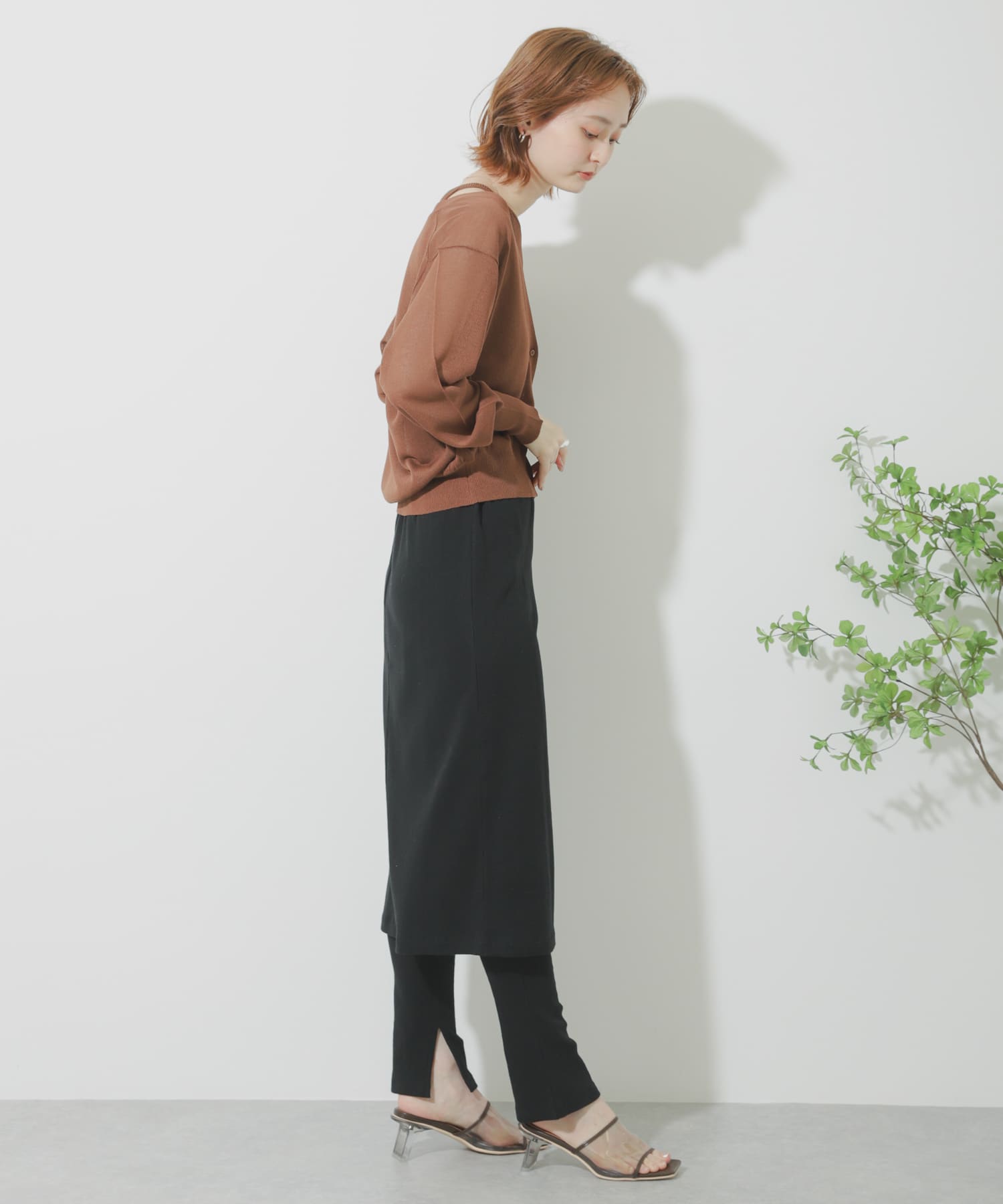 カットスカートレギンス BLACK one