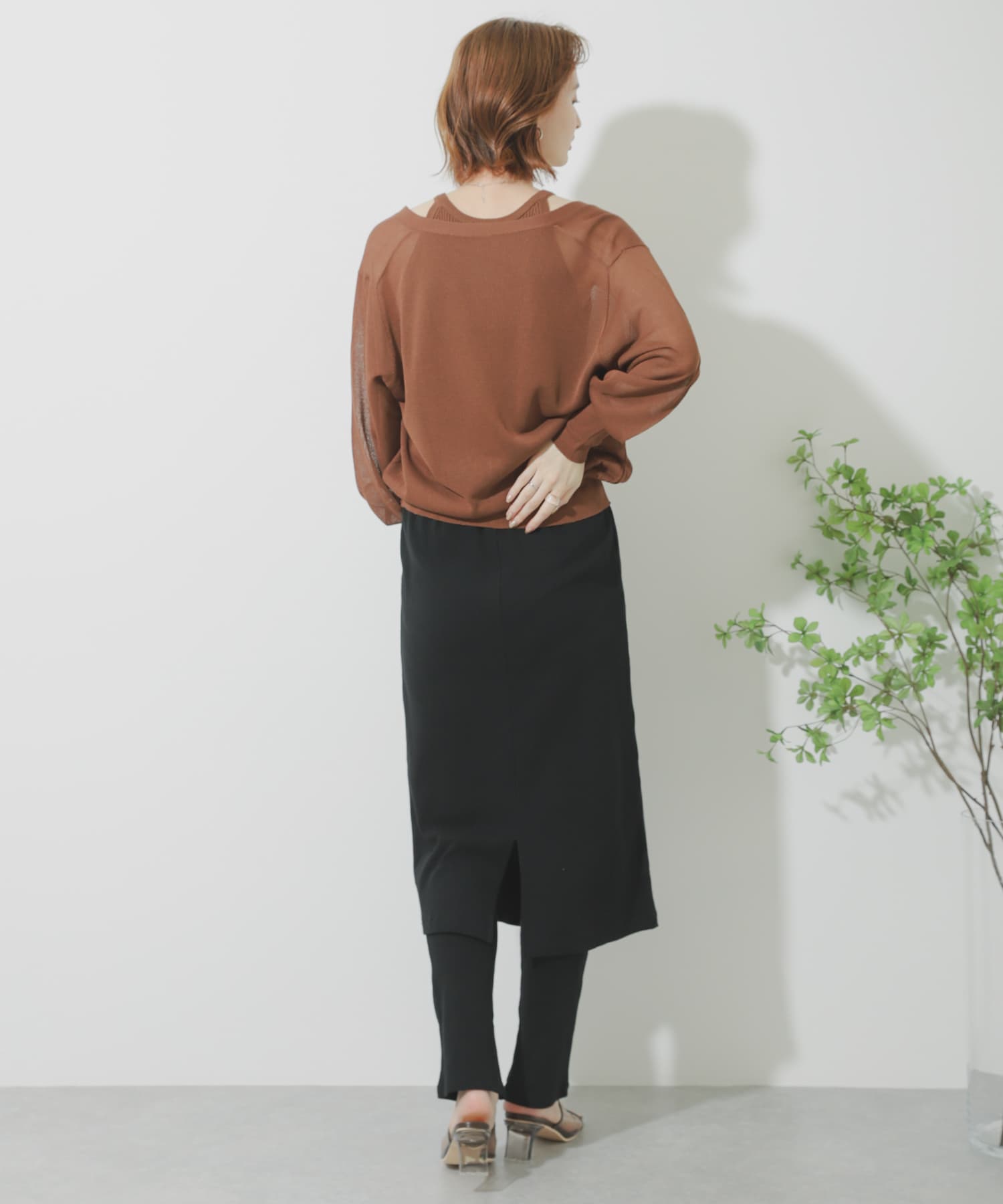 カットスカートレギンス BLACK one