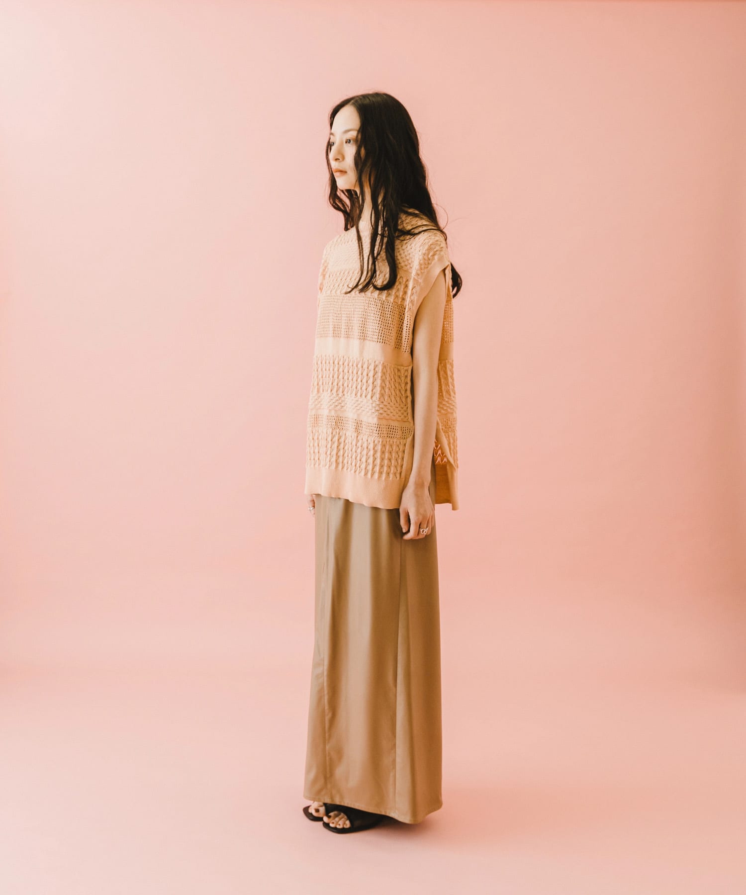 naturaglace×SENSE OF PLACE　『別注』ナチュラグラッセフェイクレザースカート BROWN one