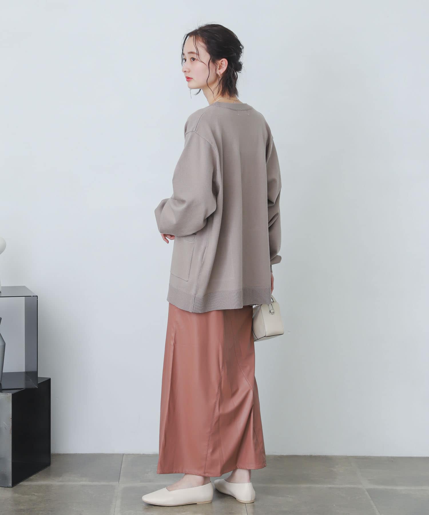 naturaglace×SENSE OF PLACE　『別注』ナチュラグラッセフェイクレザースカート PINK one