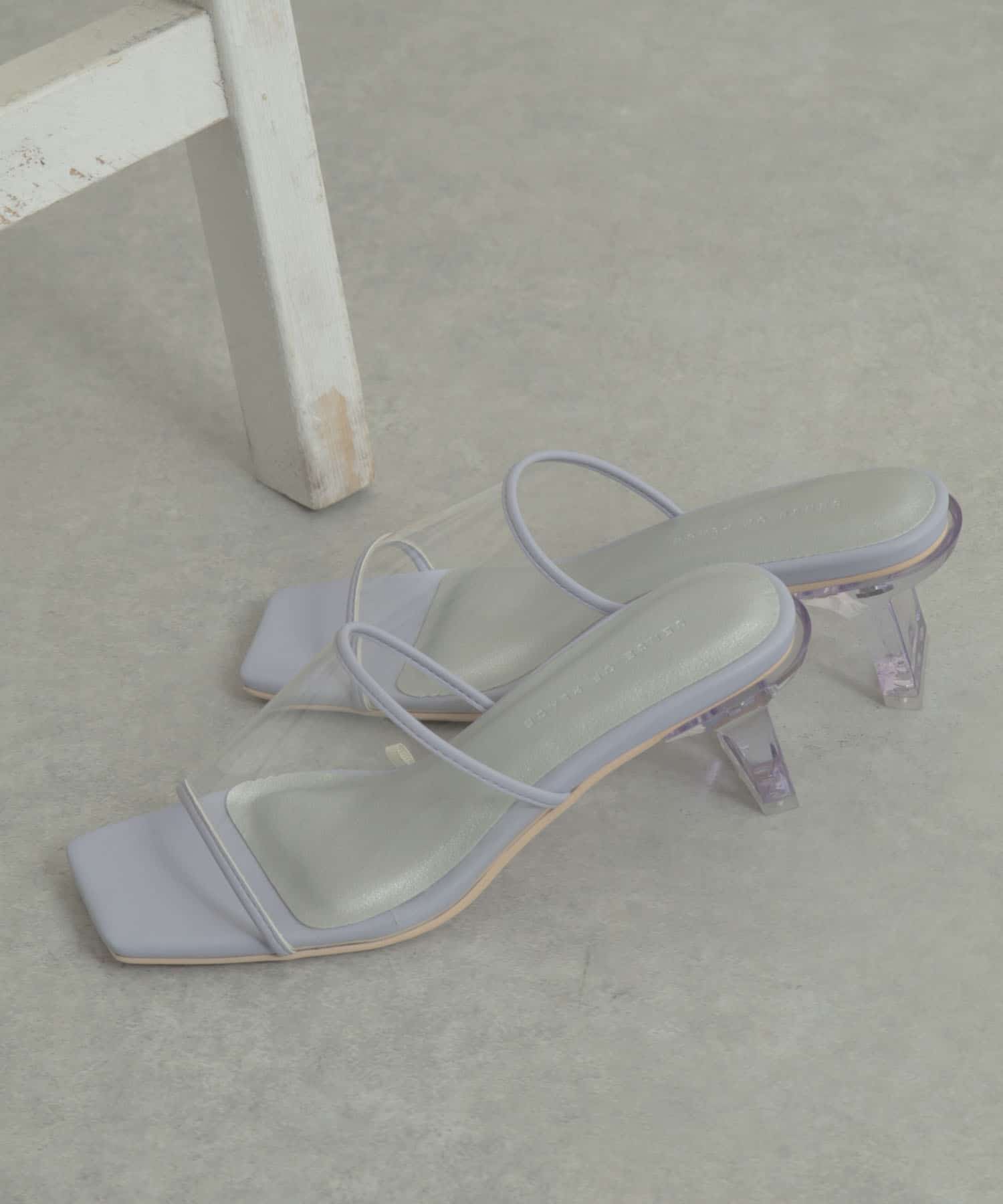 ワンバンドクリアヒールサンダル