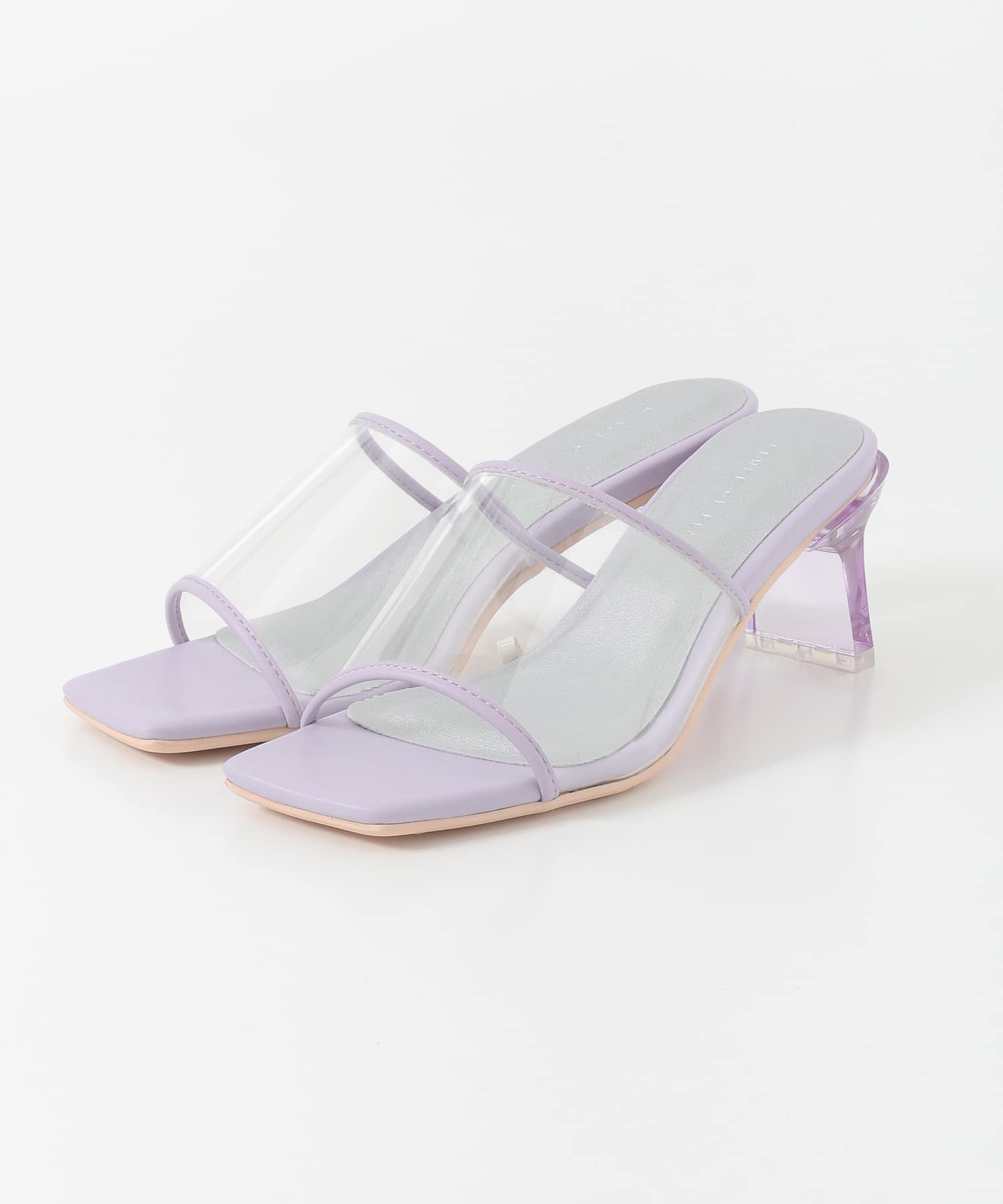 ワンバンドクリアヒールサンダル PURPLE S