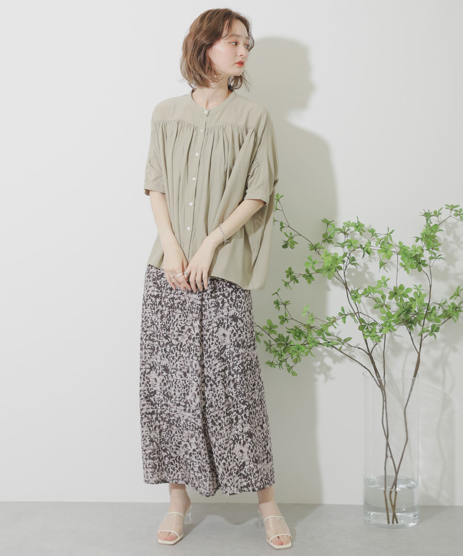 ワンバンドクリアヒールサンダル IVORY S