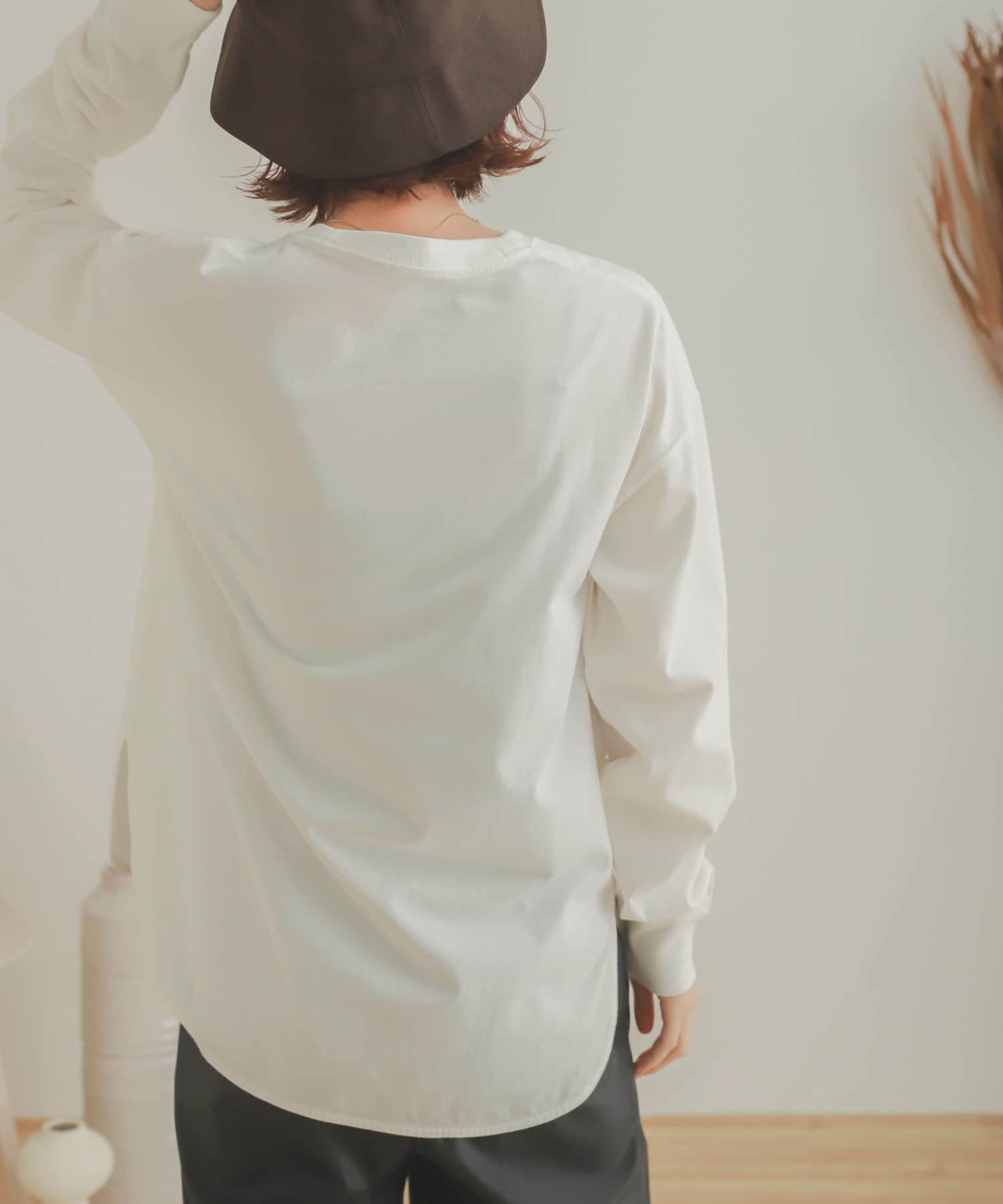 オーガニックコットンチュニックトップ OFF WHITE one