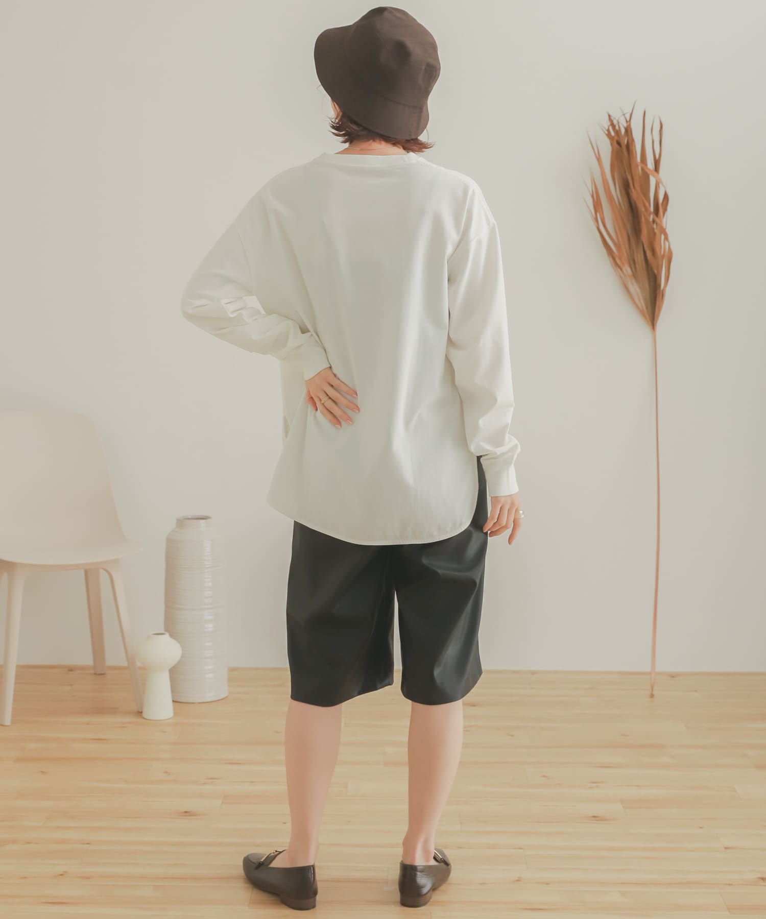 オーガニックコットンチュニックトップ OFF WHITE one