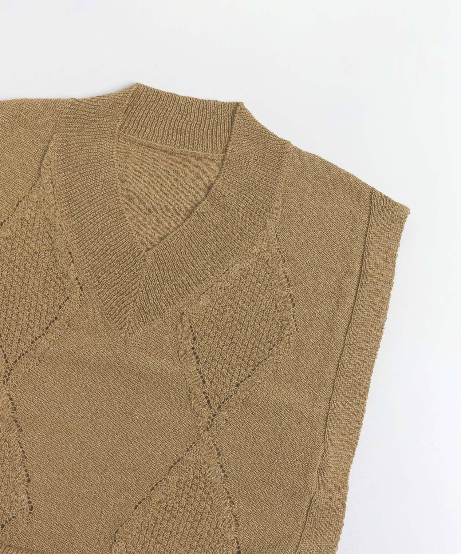 ロングケーブルベスト BEIGE one