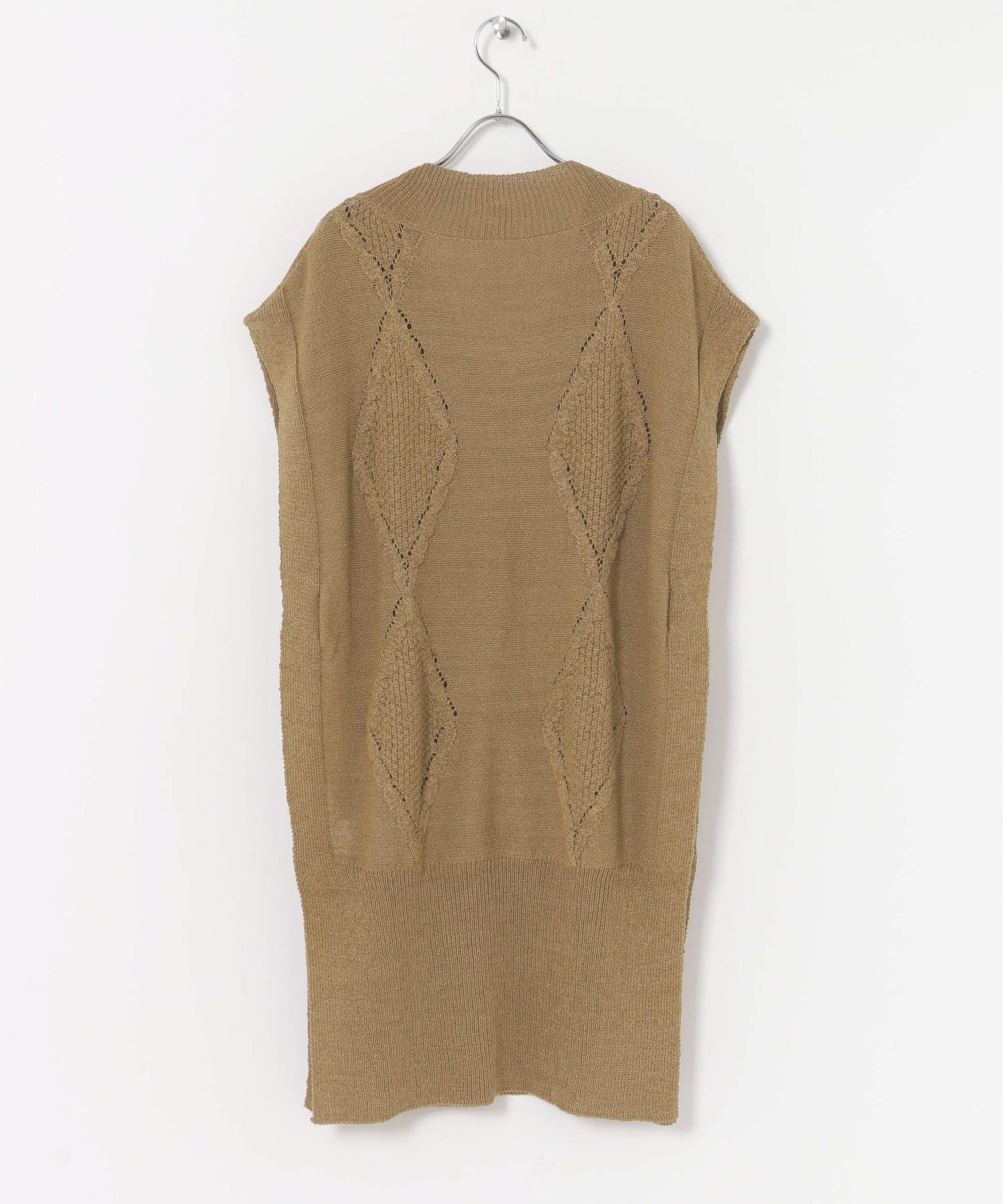 ロングケーブルベスト BEIGE one