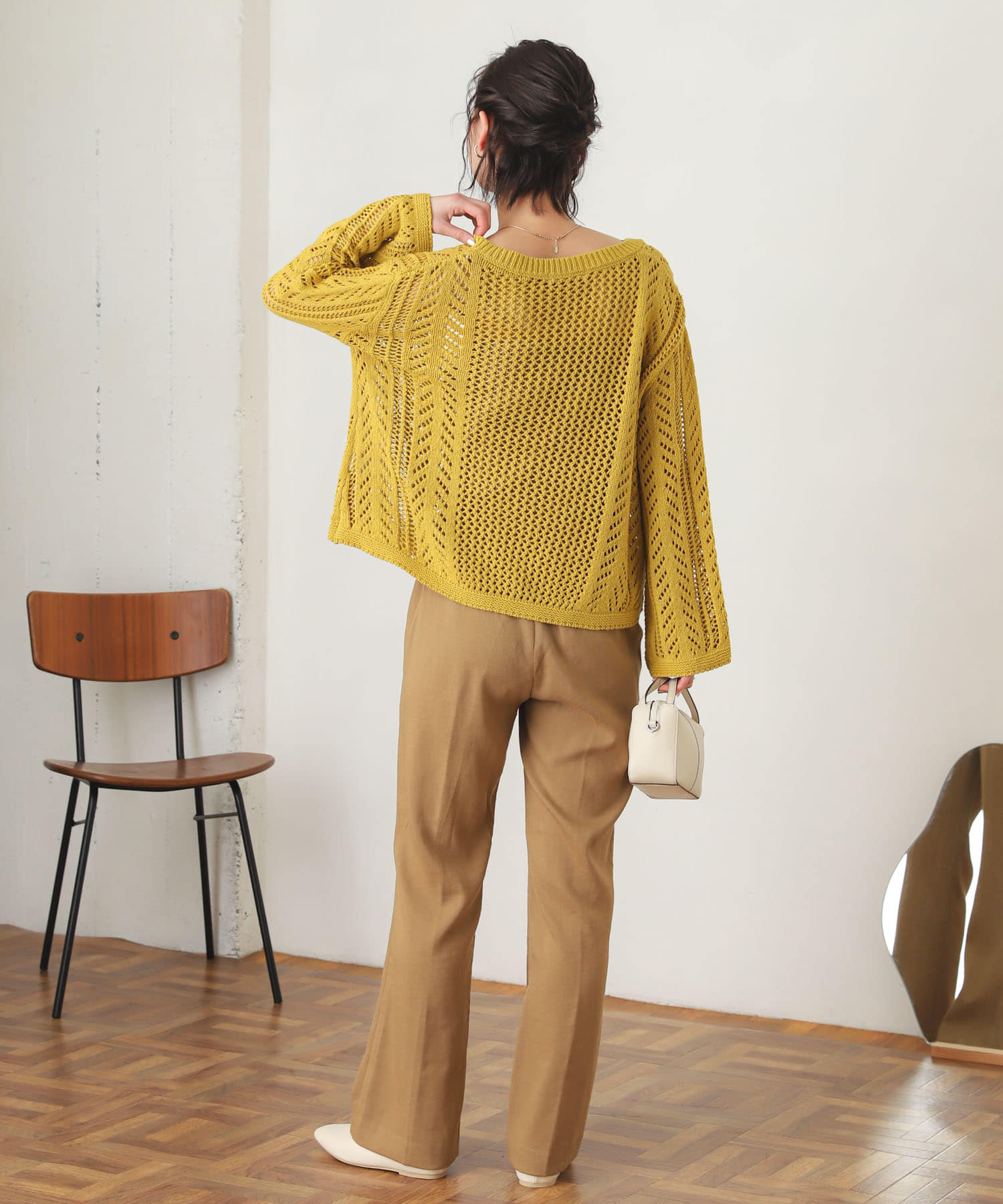 カルゼキックフレアパンツ BEIGE one