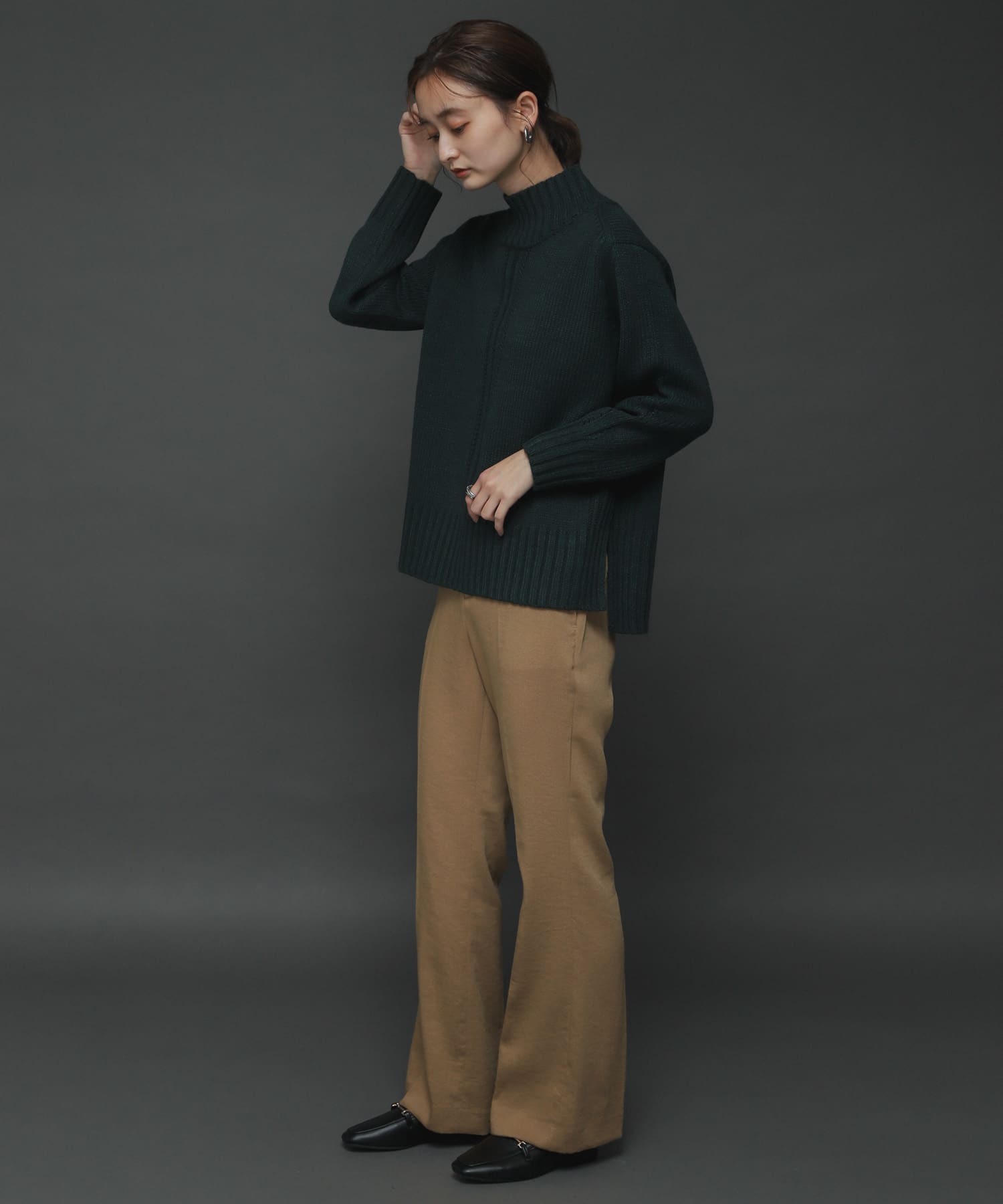 カルゼキックフレアパンツ BEIGE one