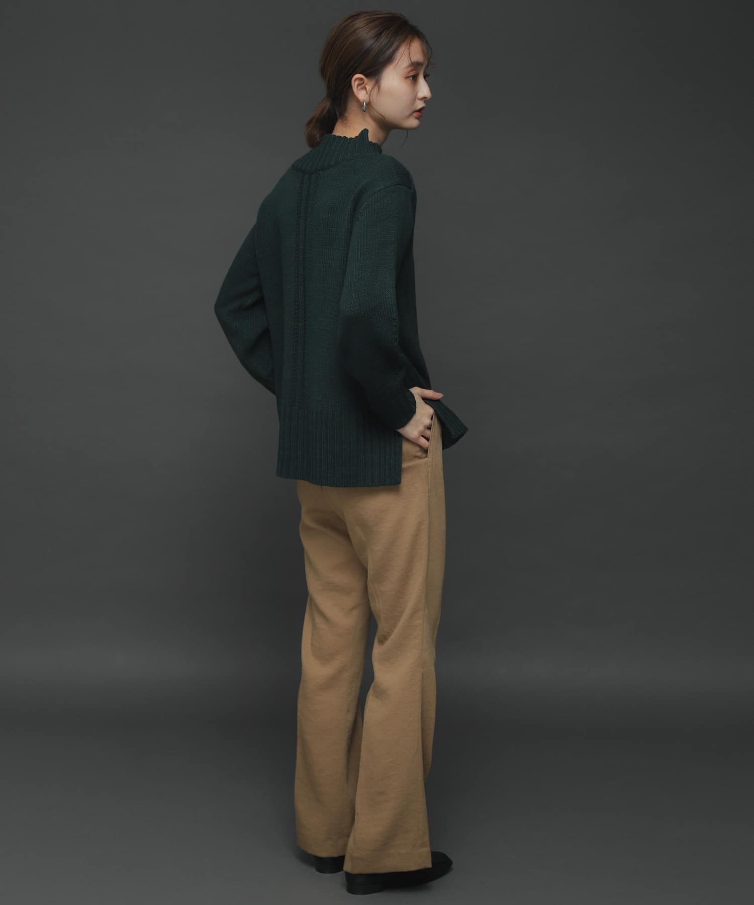 カルゼキックフレアパンツ BEIGE one