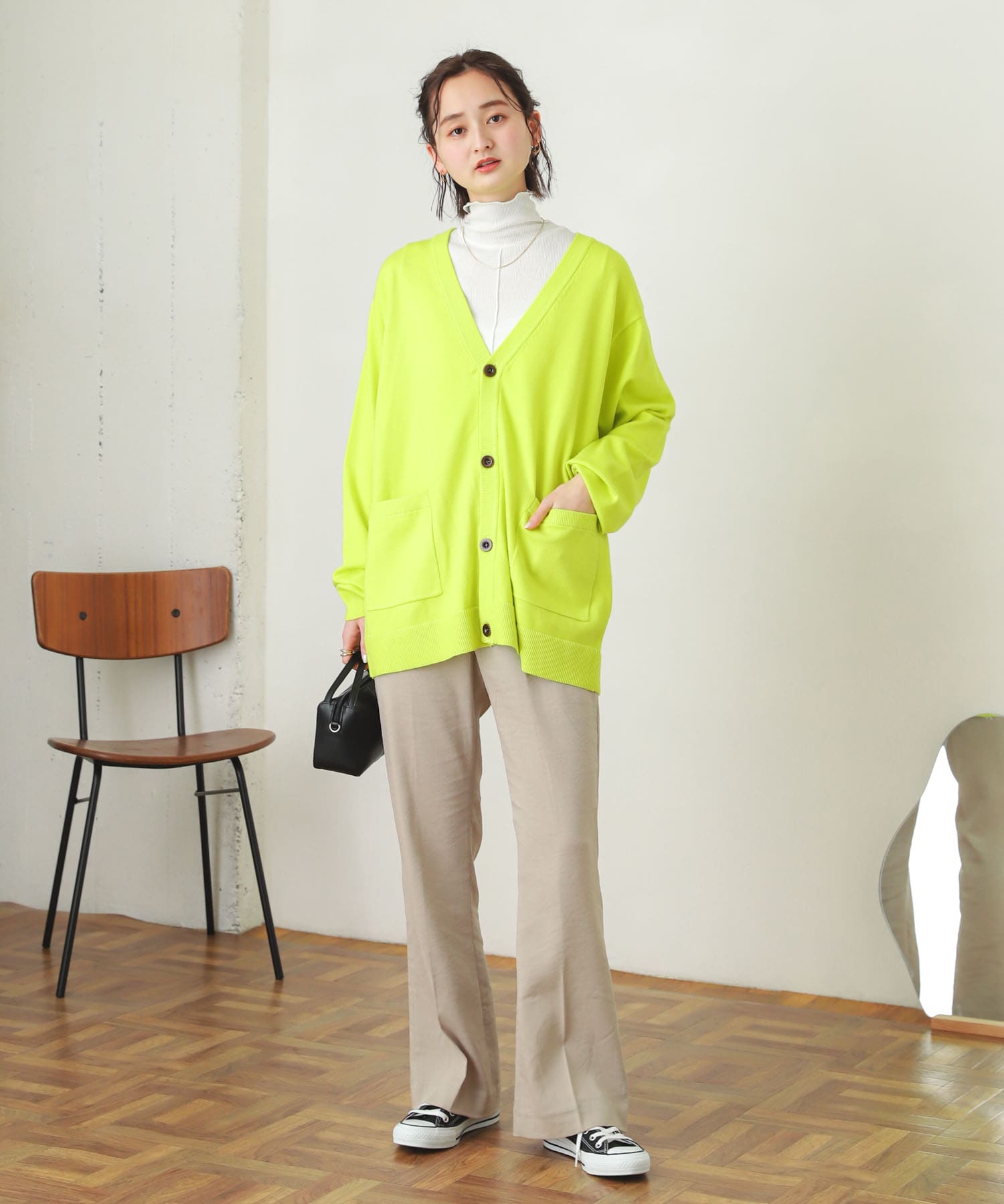 カルゼキックフレアパンツ GREIGE one