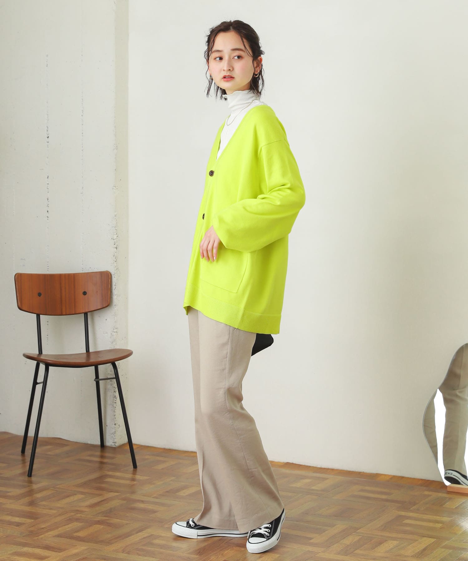 カルゼキックフレアパンツ GREIGE one