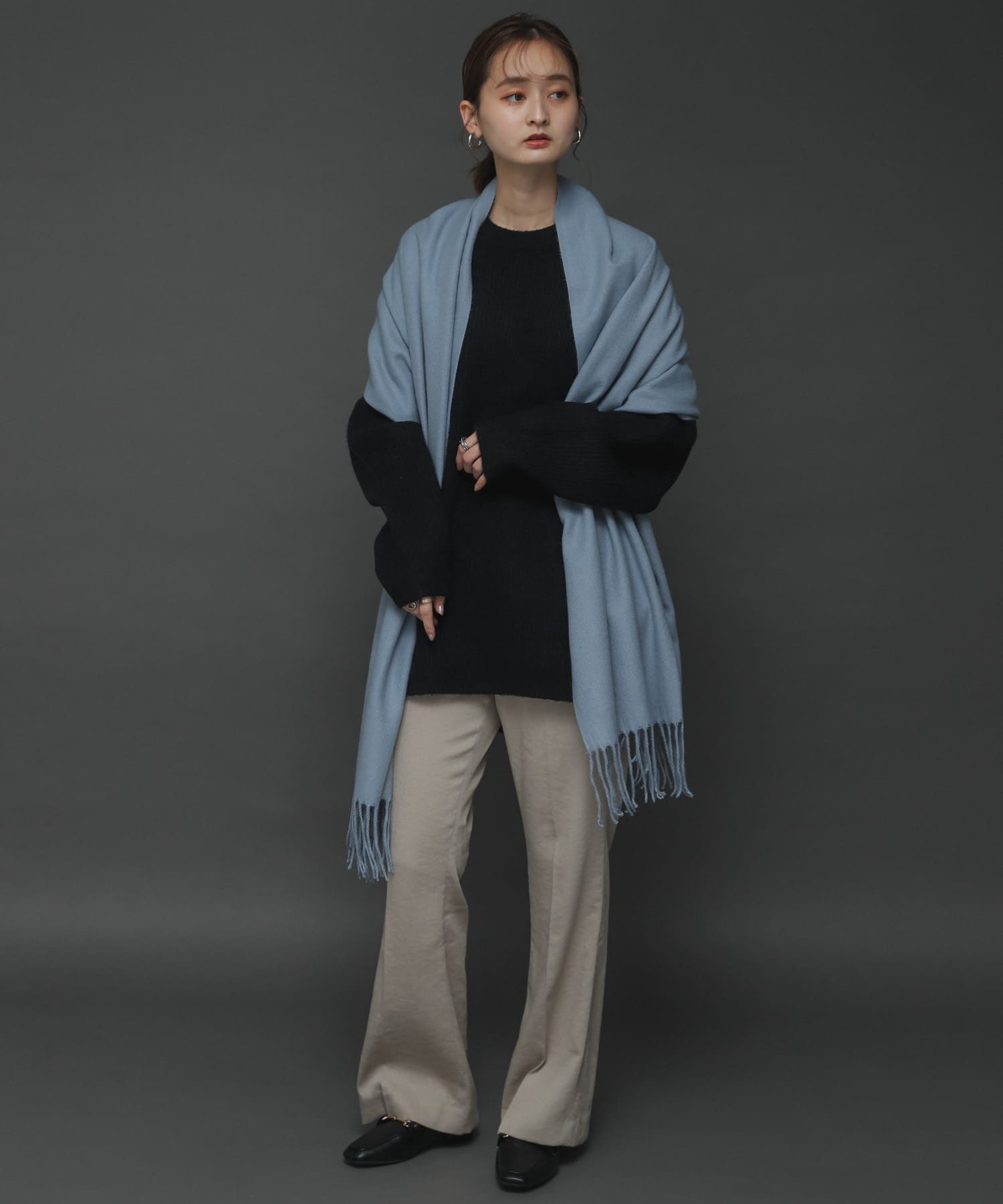 カルゼキックフレアパンツ GREIGE one