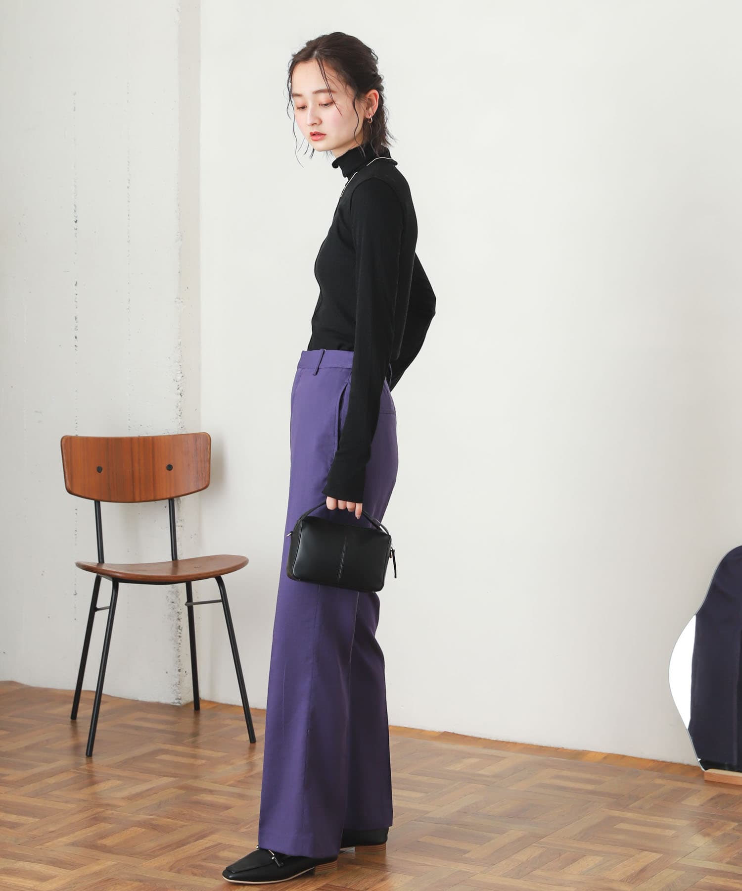 カルゼキックフレアパンツ PURPLE one