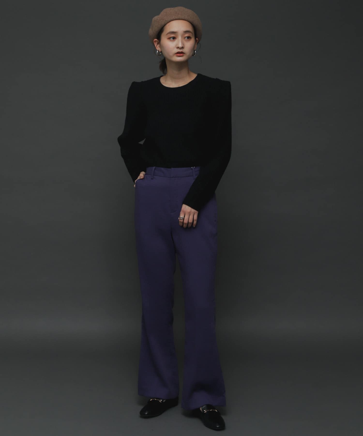 カルゼキックフレアパンツ PURPLE one