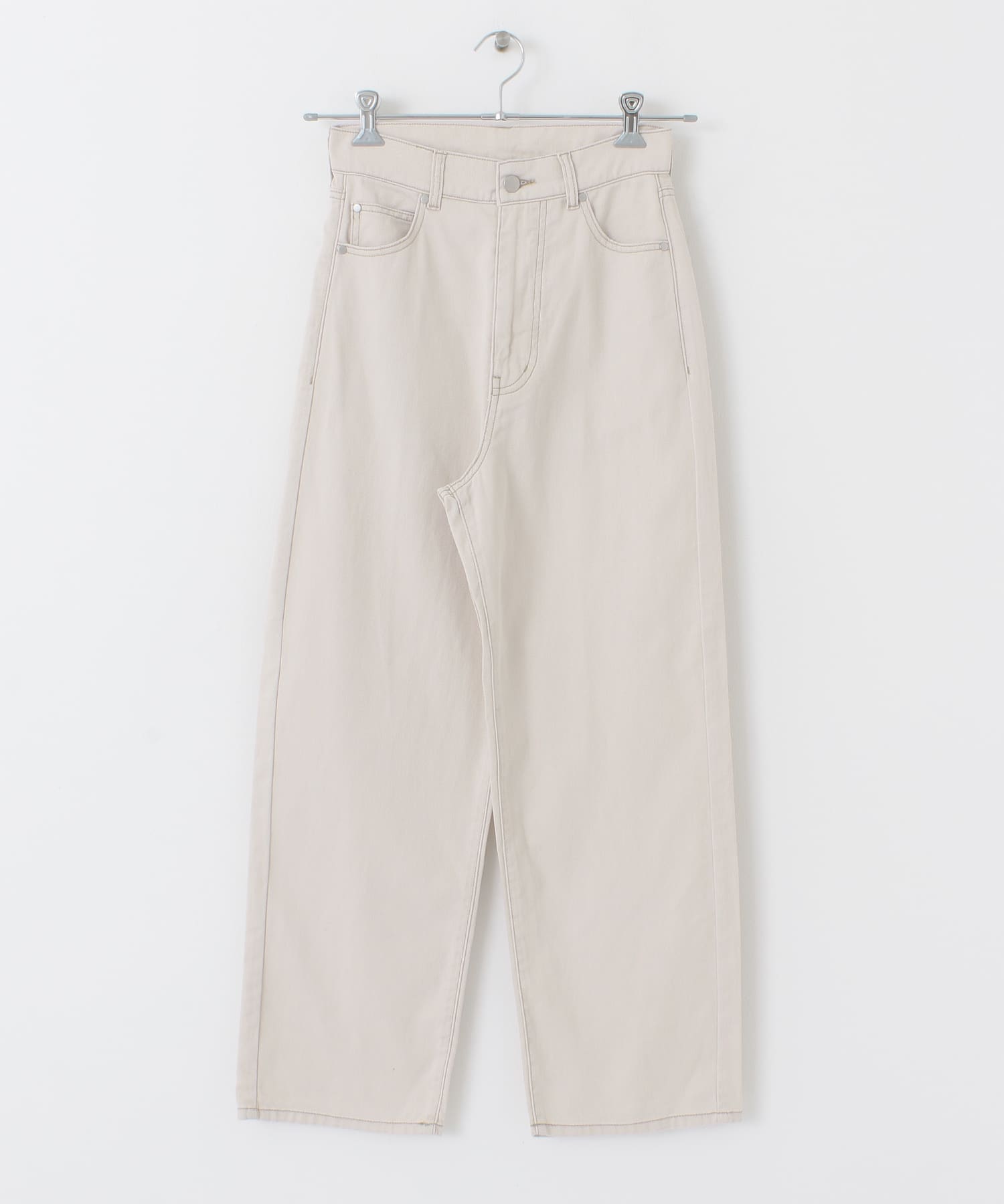 『TALLサイズあり』カラーカツラギパンツ IVORY S