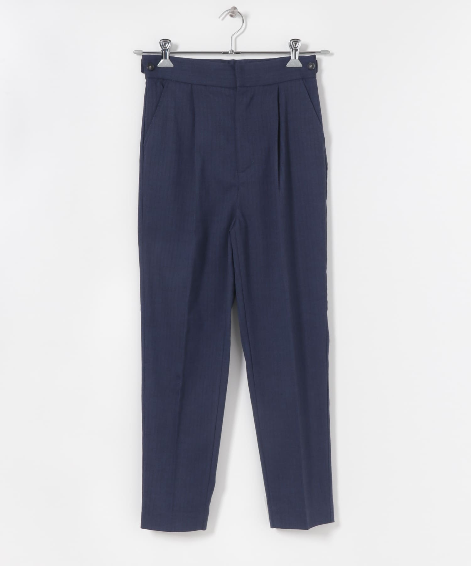 ヘリンボンテーパードパンツ BLUE M