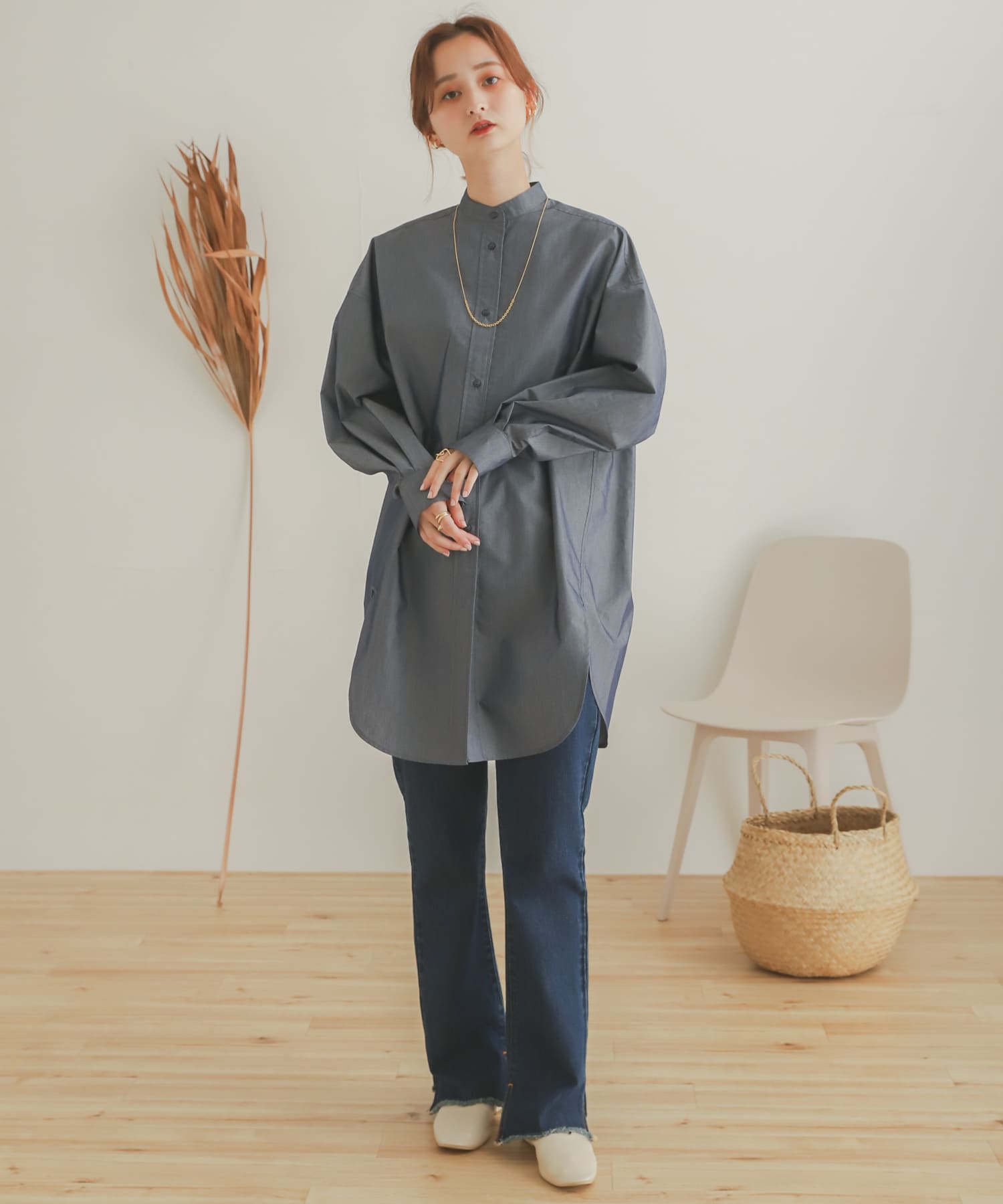 カットオフスリットデニム D.INDIGO S