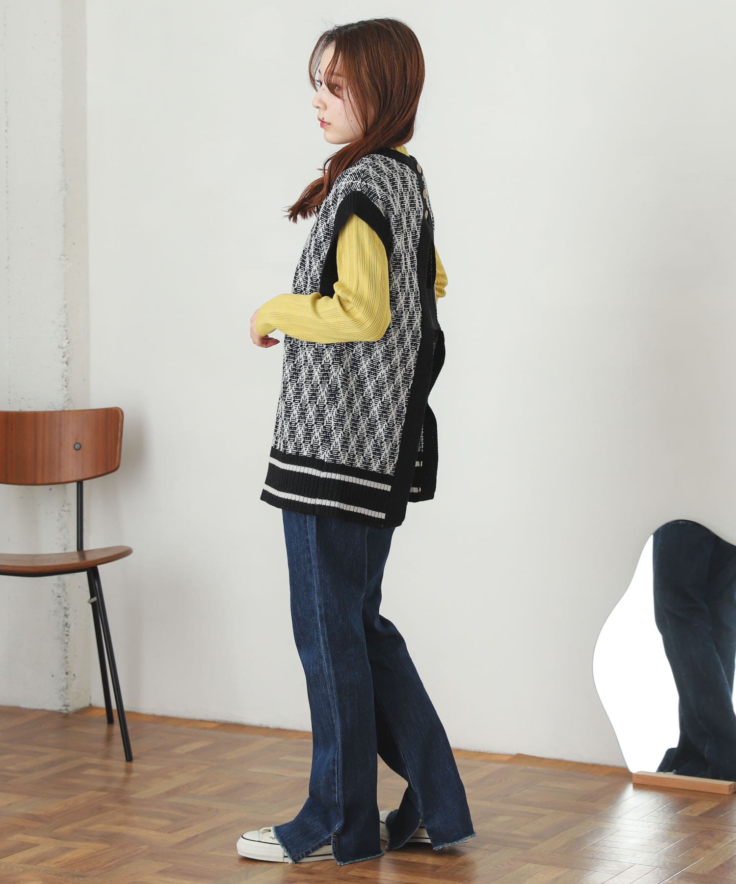 カットオフスリットデニム ONE WASH S