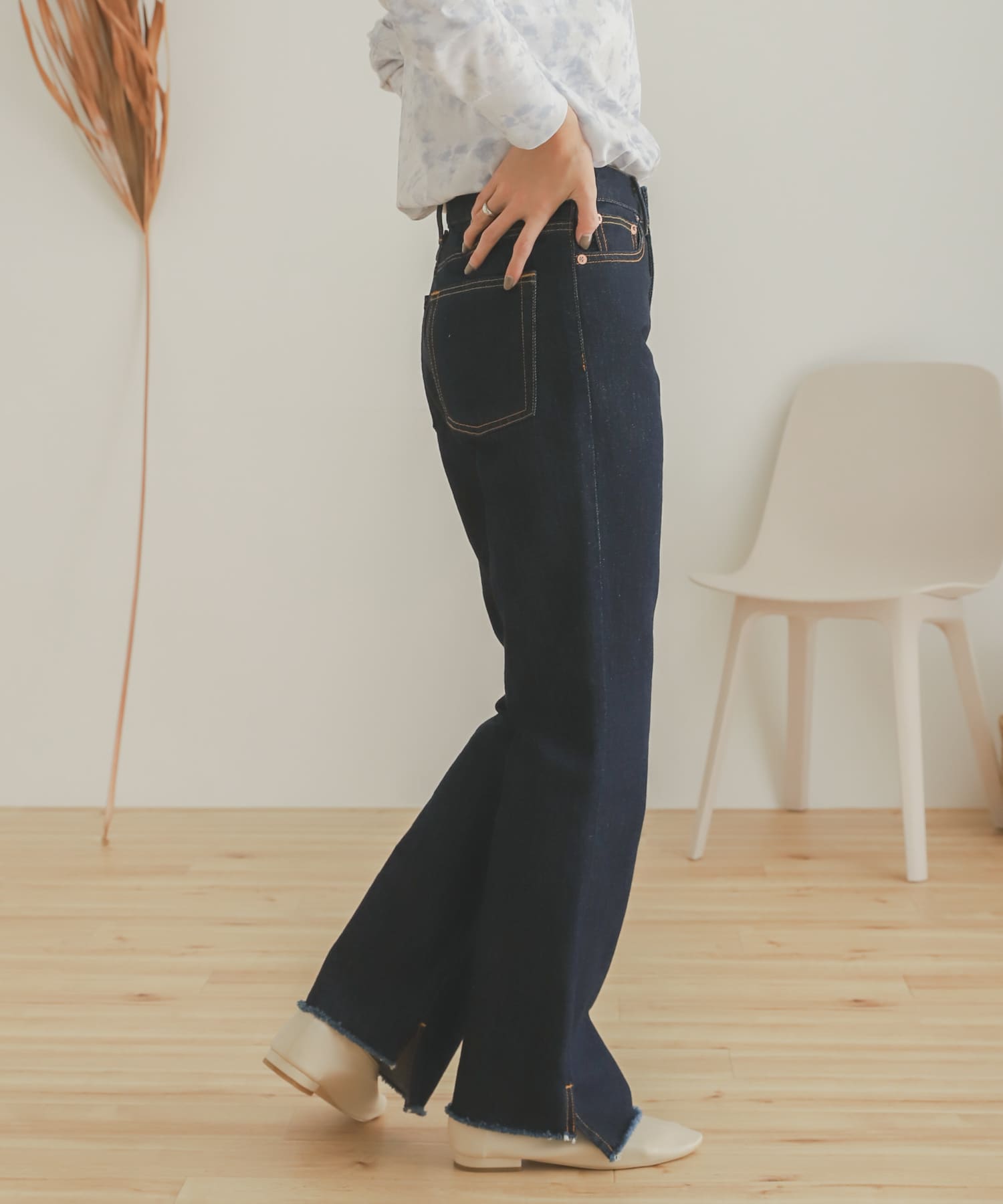 カットオフスリットデニム ONE WASH M