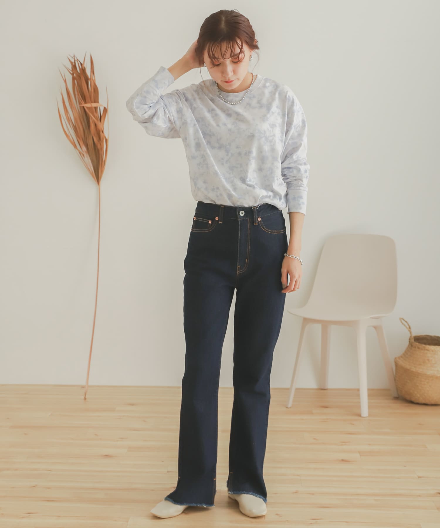 カットオフスリットデニム ONE WASH M