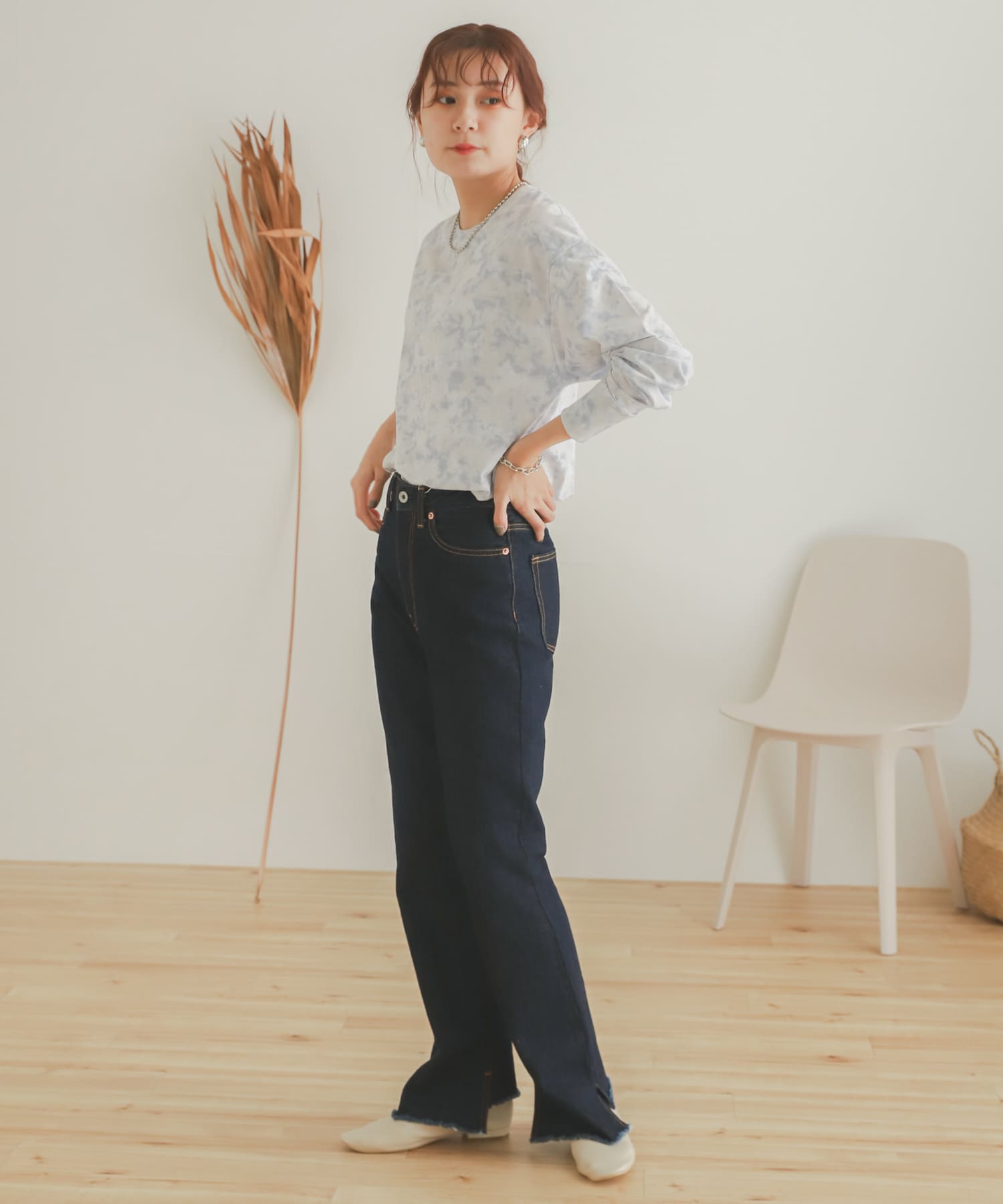 カットオフスリットデニム ONE WASH M