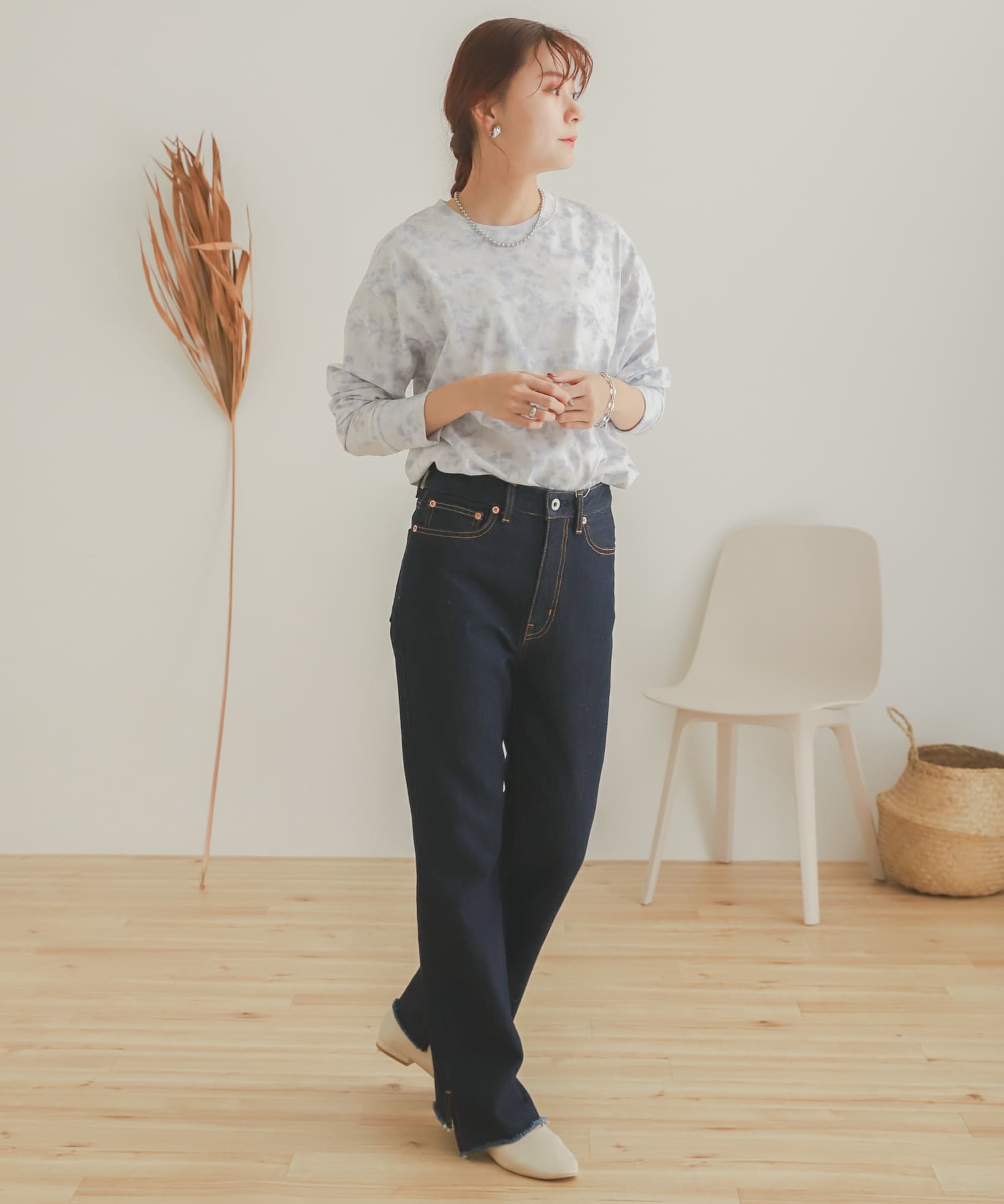 カットオフスリットデニム ONE WASH M